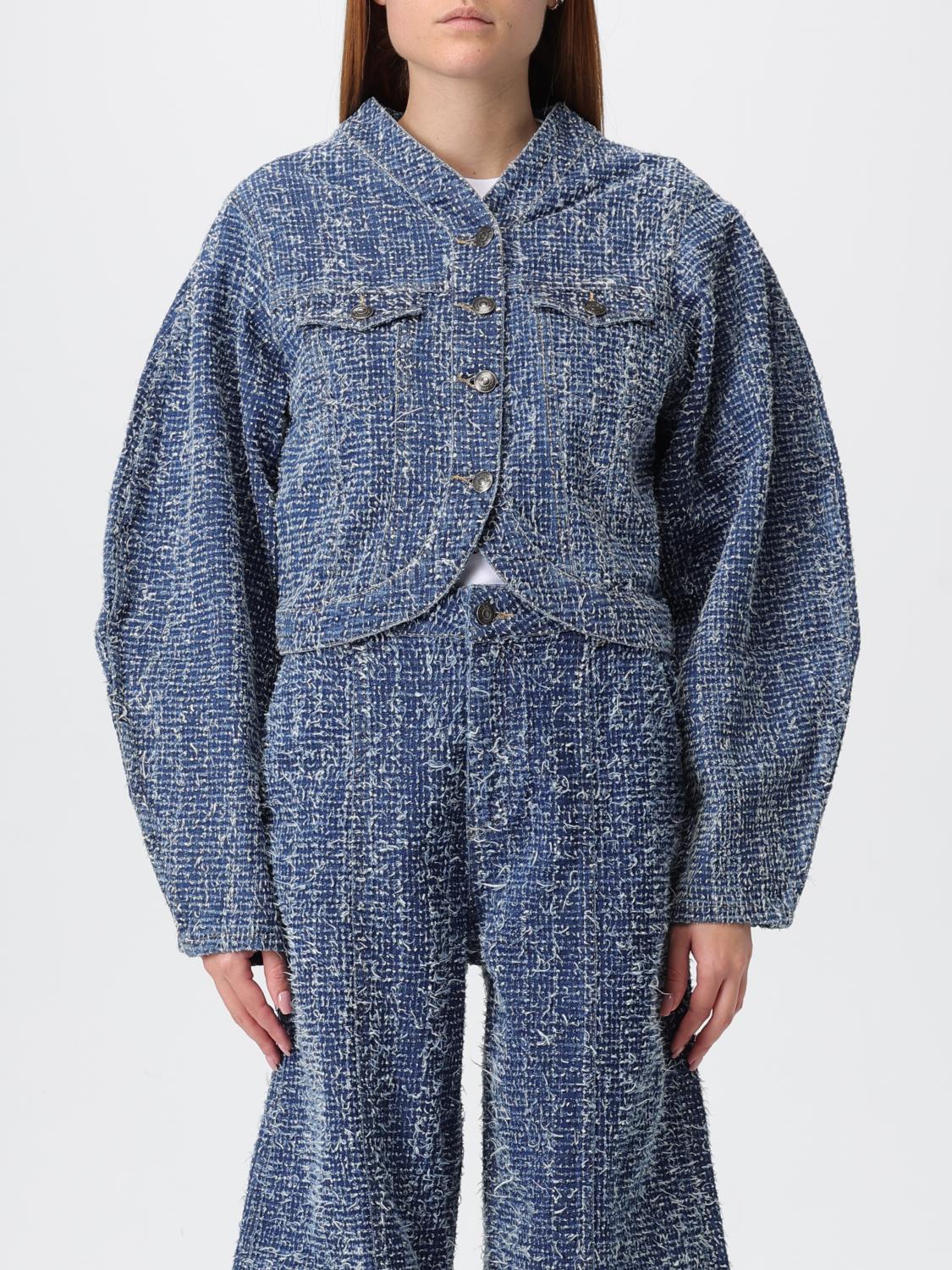 Rotate Birger Christensen Jacket Rotate Woman Color Gnawed Blue In Blue