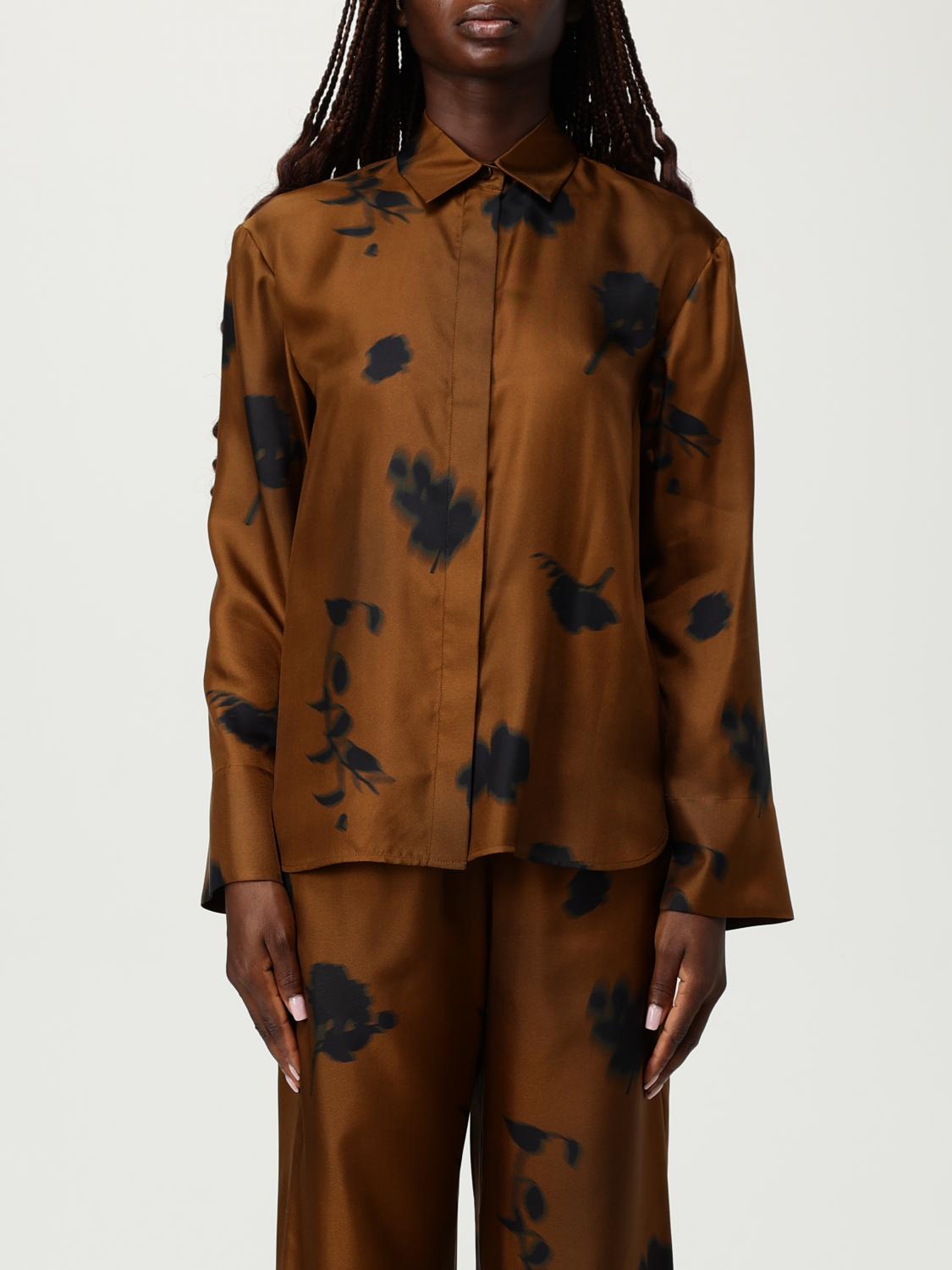 Max Mara Pattern-printed Long-sleeved Shirt In Brown
