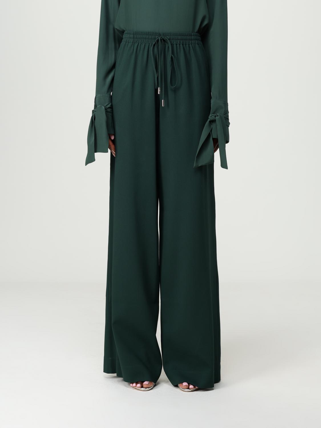 Ermanno Scervino Trousers Elastic Waistband Wide Leg In Green
