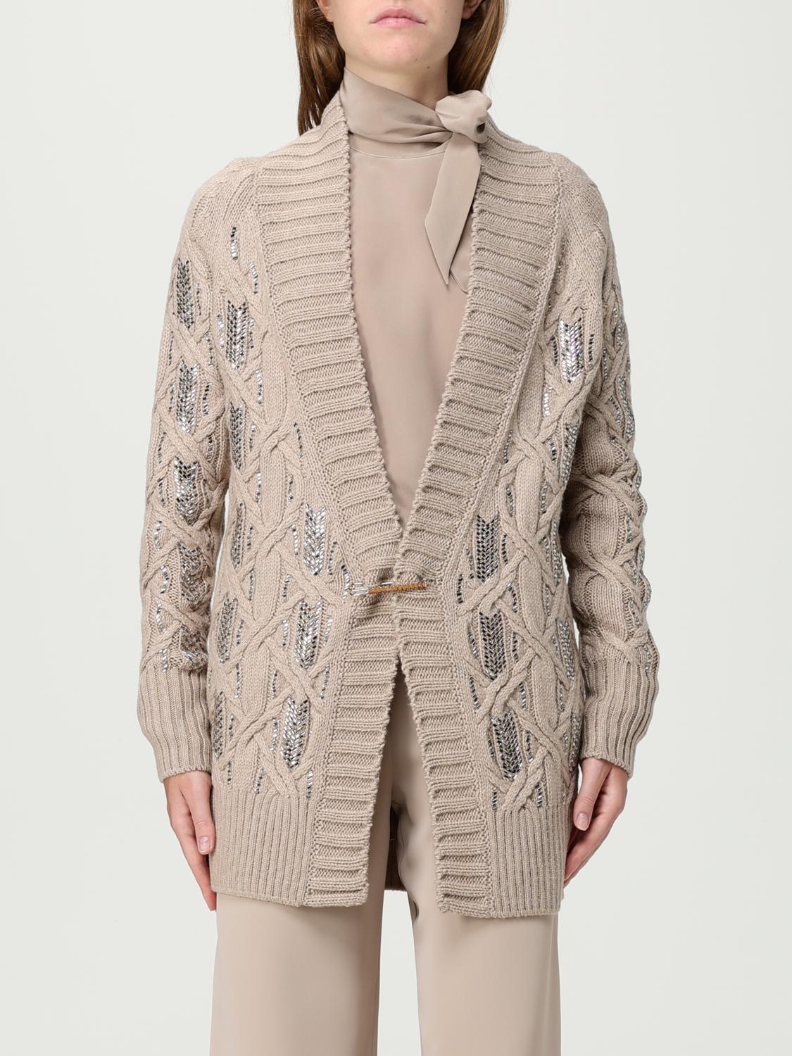 Ermanno Scervino Crystal-embellished Cable-knit Cardigan In Neutral