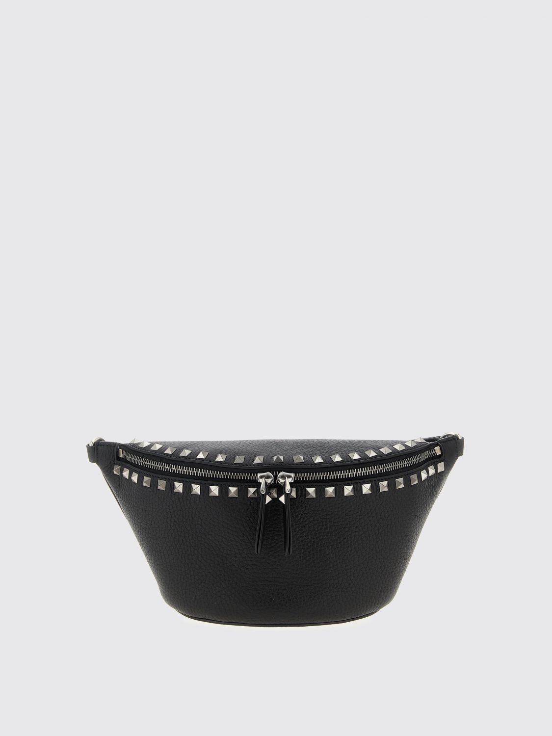 Valentino Pebbled Stud Leather Belt Bag In Black