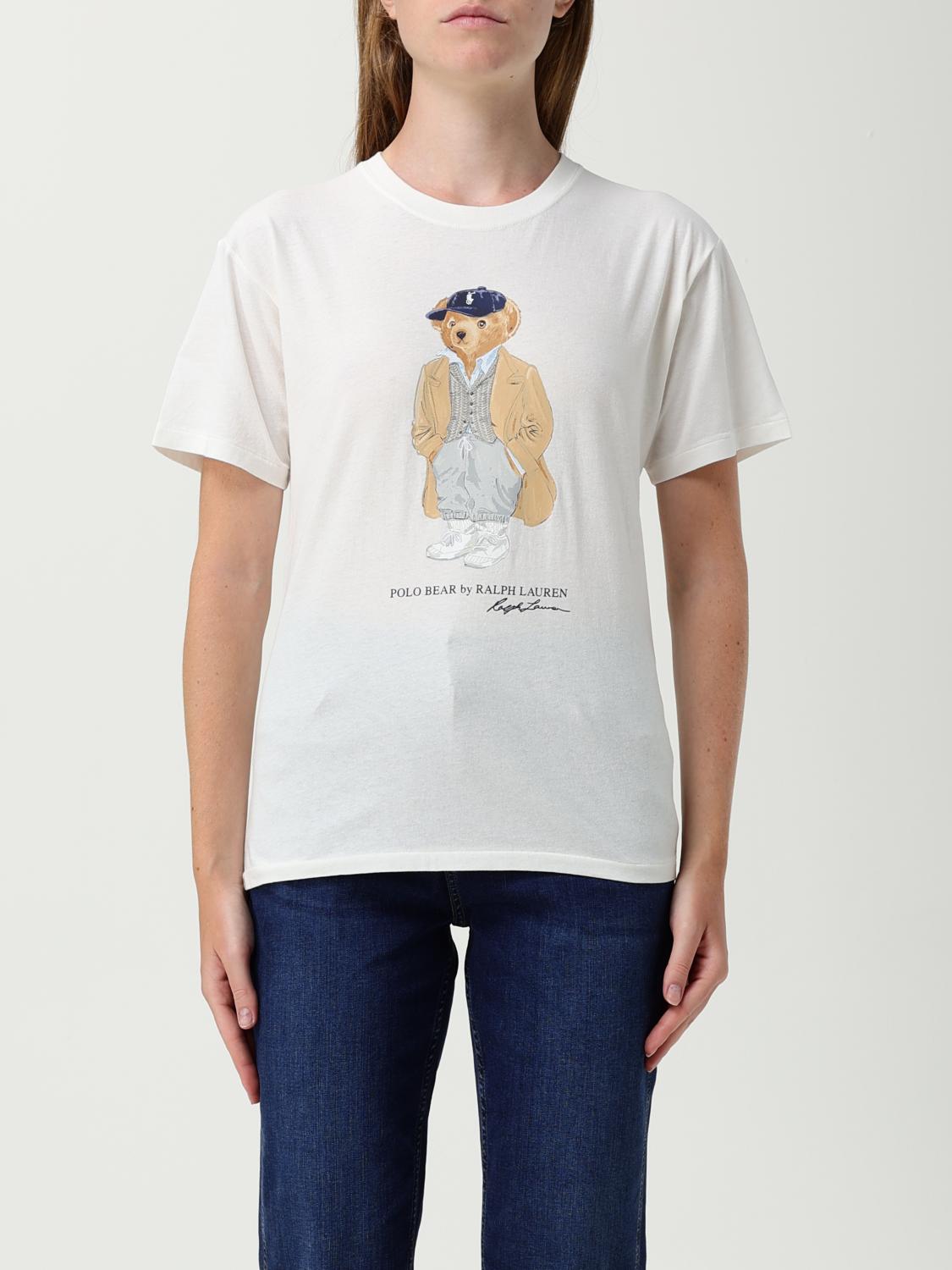 Polo Ralph Lauren Ivory Cotton Jersey T-shirt With Iconic Embroidered Polo Bear In White