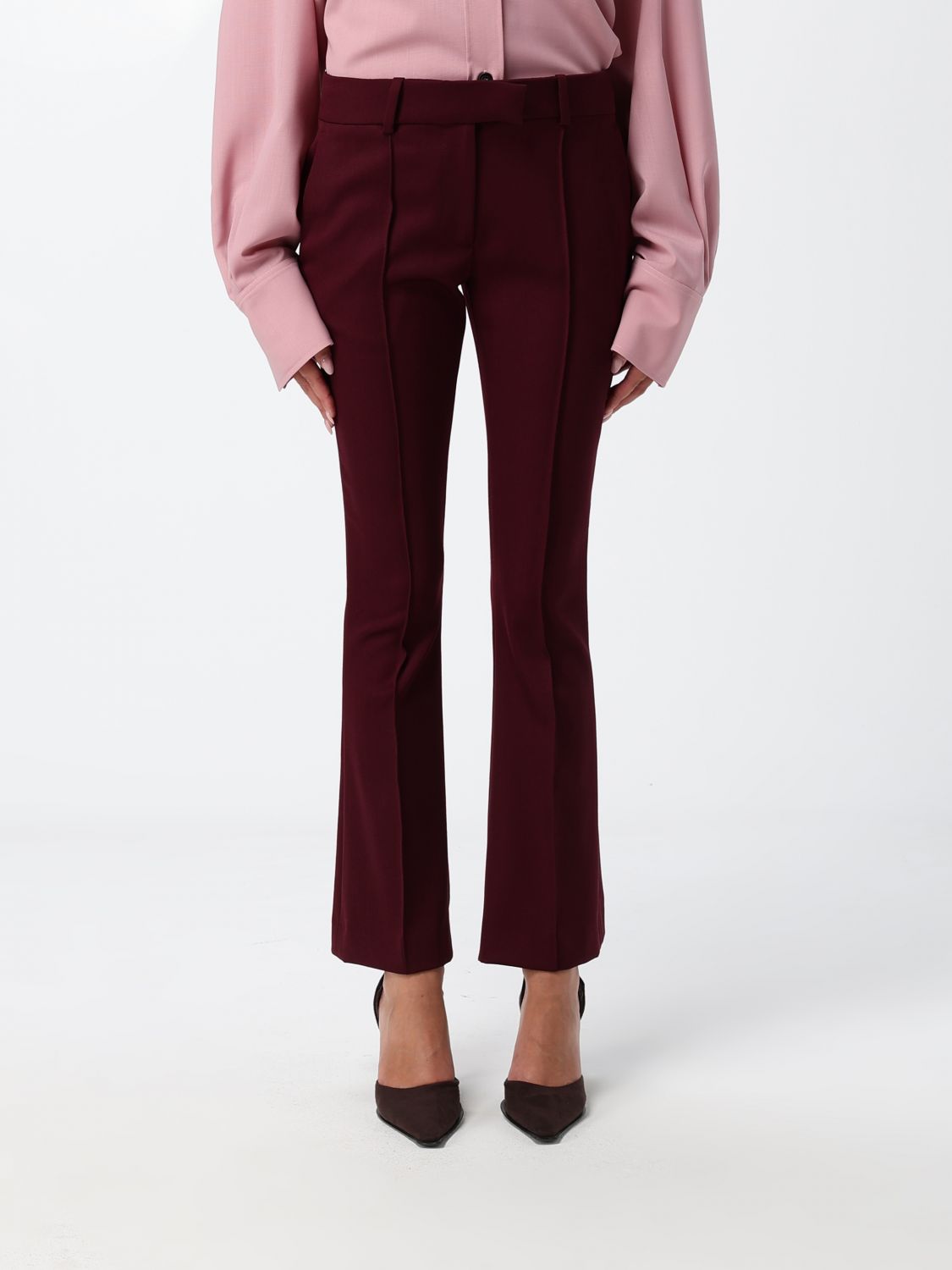 THE ATTICO Pantaloni flared in gabardine