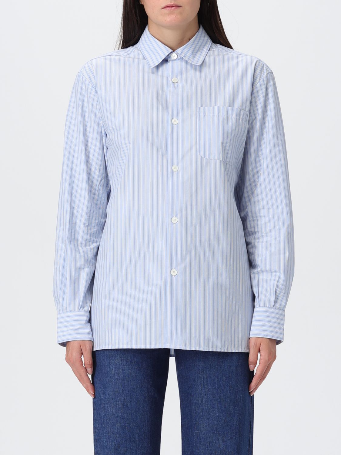 Apc Shirt A. P.c. Woman Color Gnawed Blue