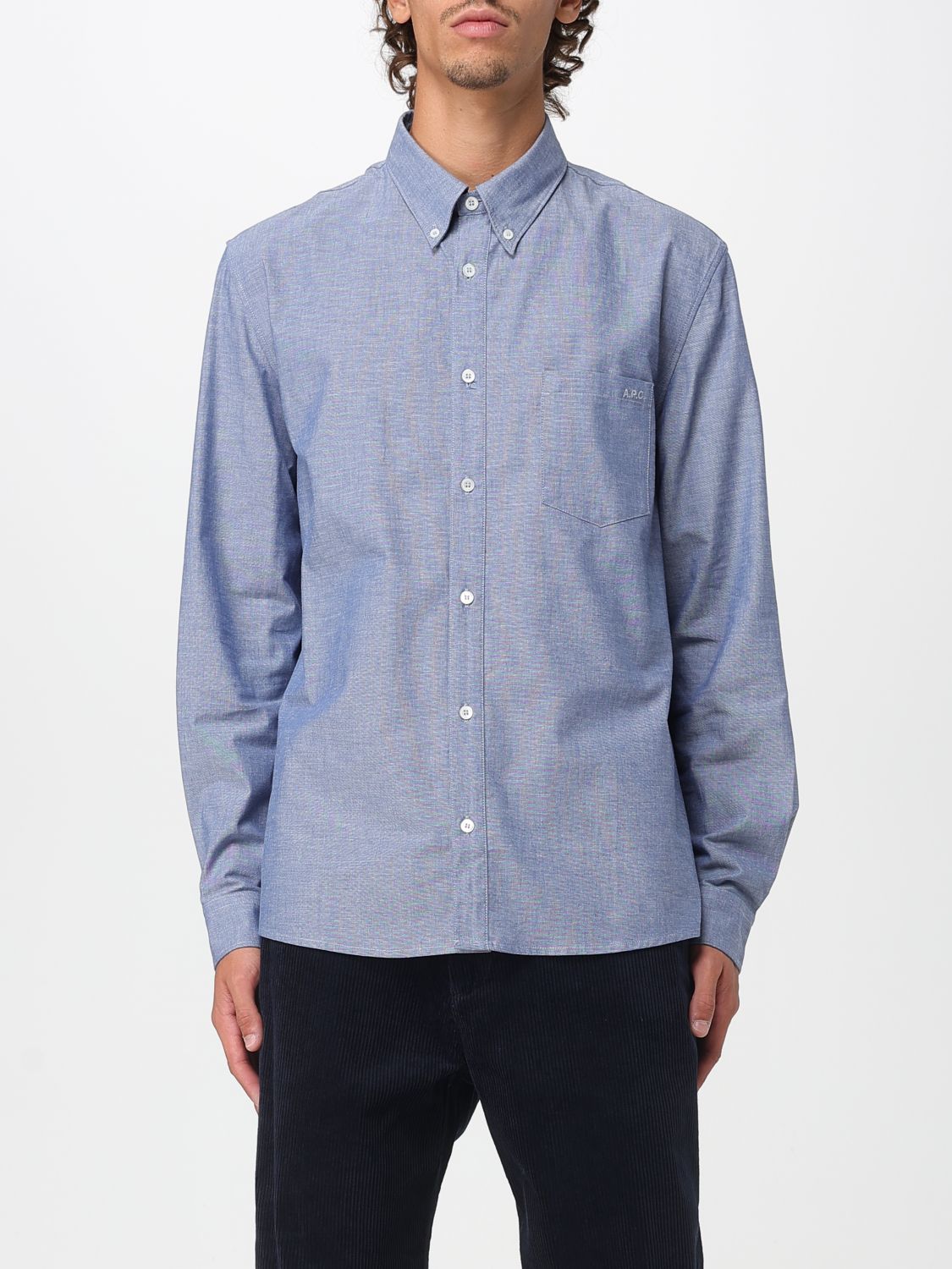 Apc Shirt A. P.c. Men Color Indigo In Blue