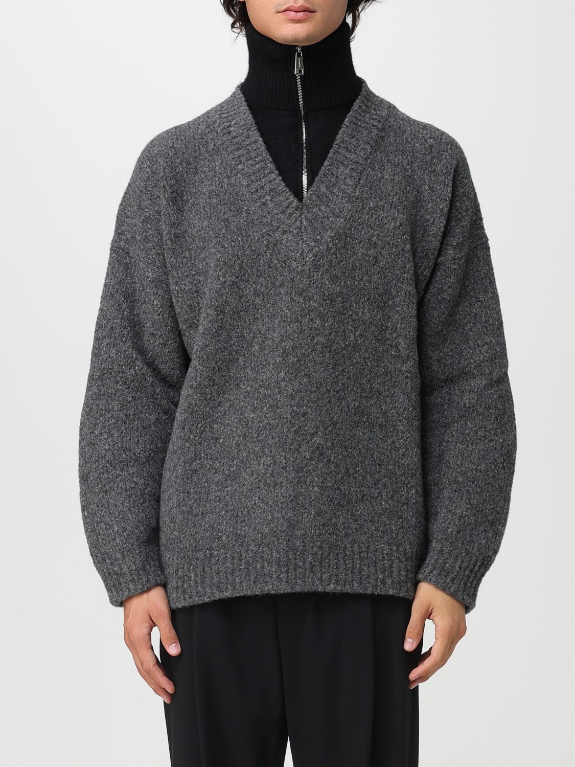 Nanushka Sweater  Men Color Grey In Animal Print
