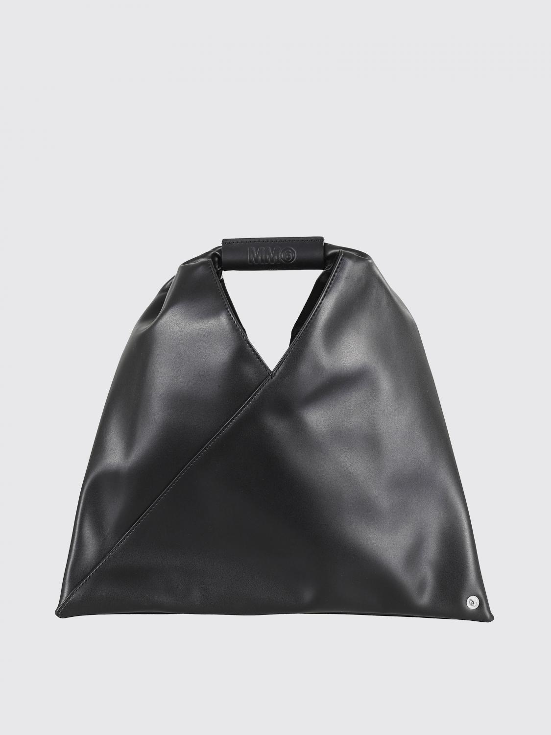 Mm6 Maison Margiela Mm6 By Maison Margiela Asymmetrical Black Mini Bag With Distinctive Handle In Black