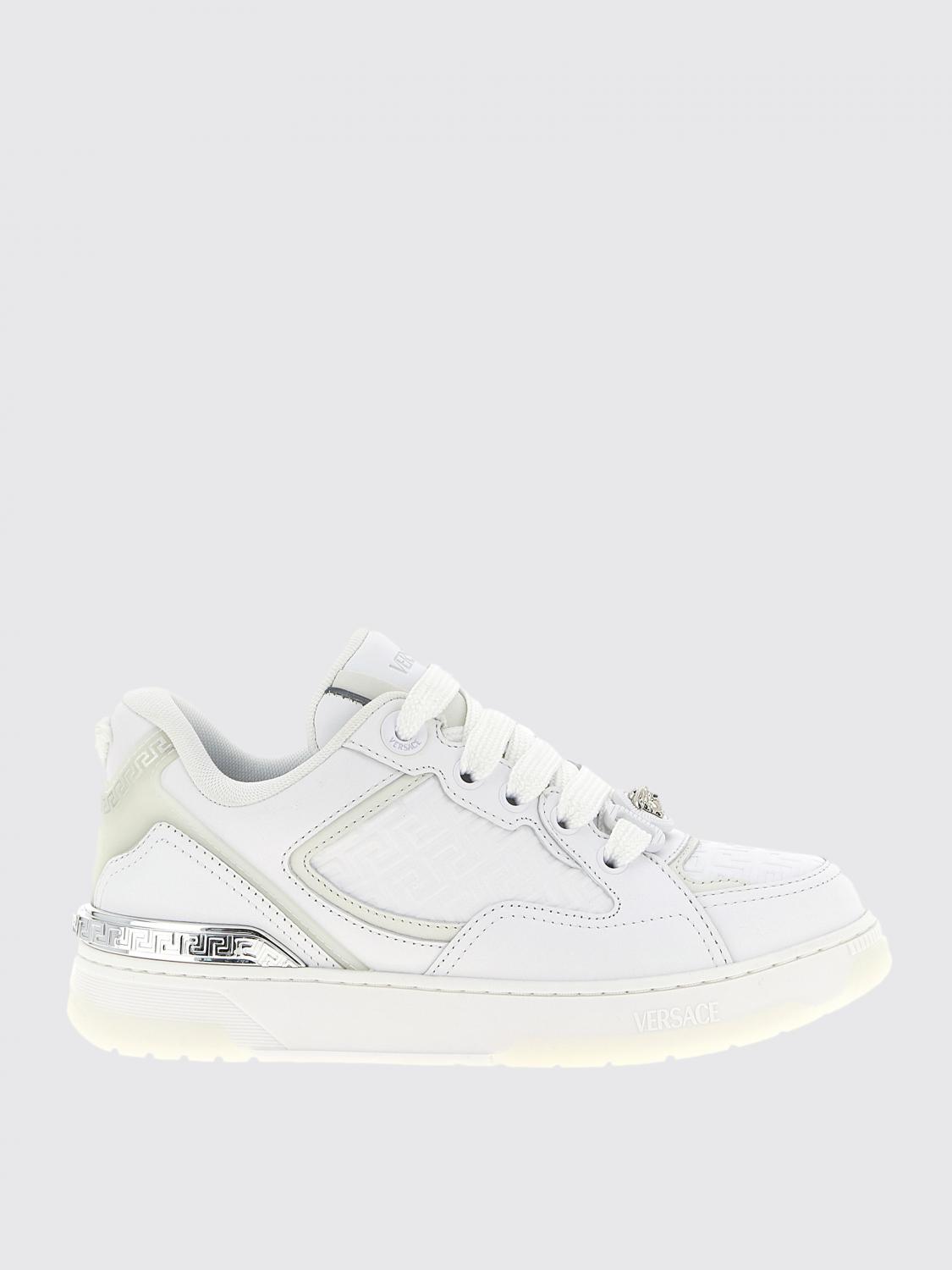 Versace Biggie Basket Sneakers In White