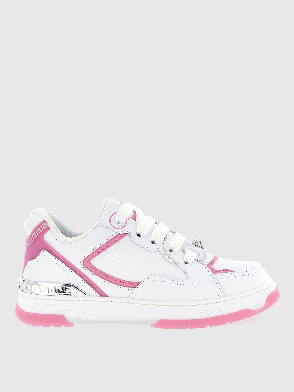 Versace Biggie Basket Sneakers In White