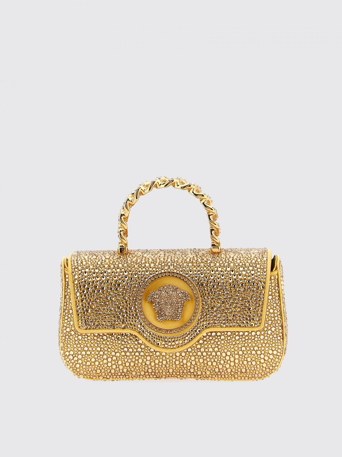 Versace Golden La Medusa Mini Crossbody Bag In Gold