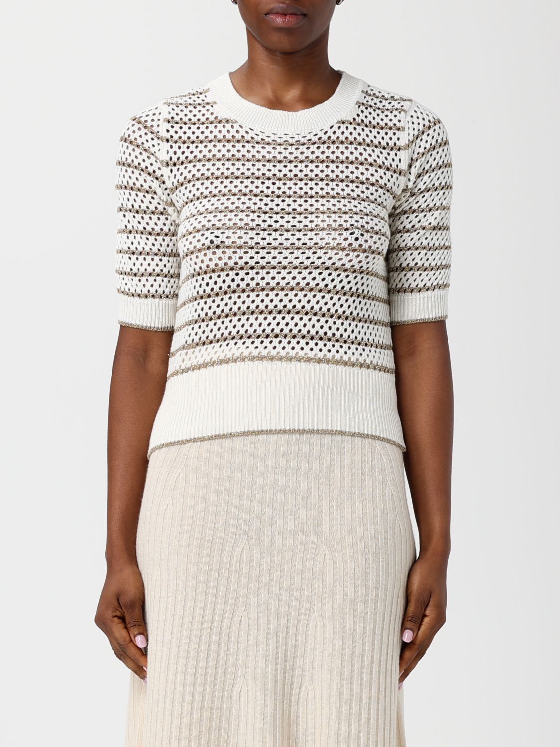 Twinset Top Woman Color White In White