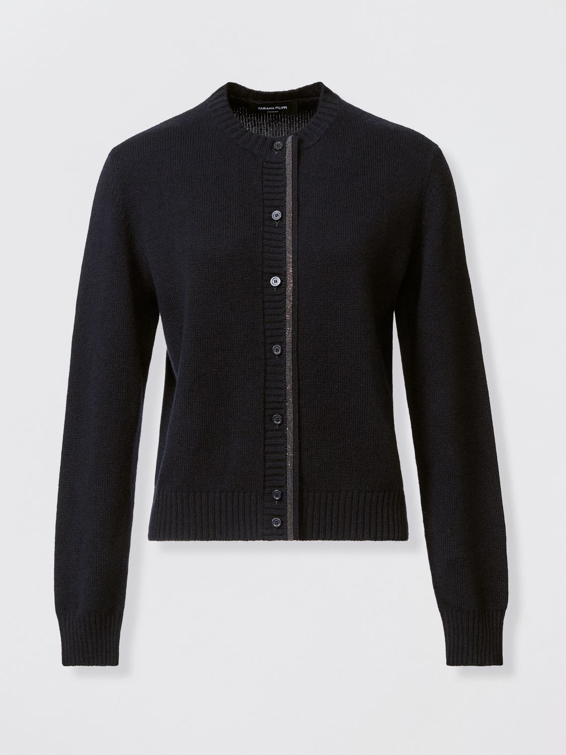 Fabiana Filippi Long-sleeved Knitted Cardigan In Blue