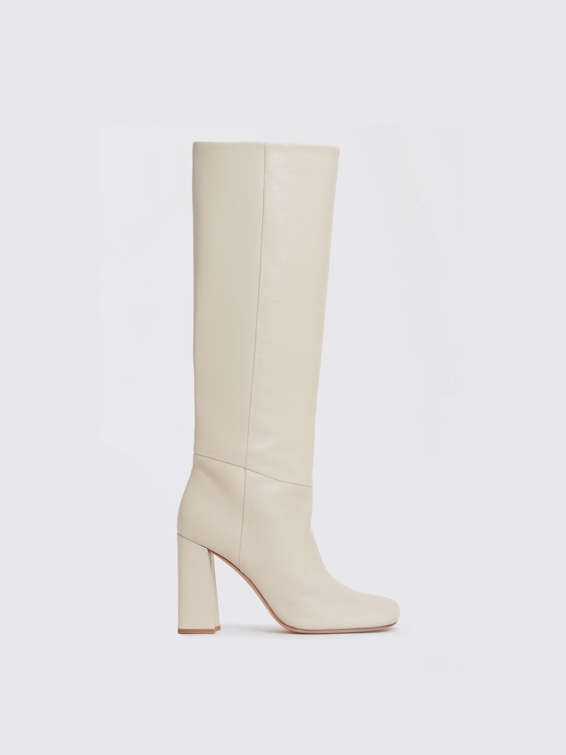 Fabiana Filippi Nappa Leather Heeled High Boots In Yellow