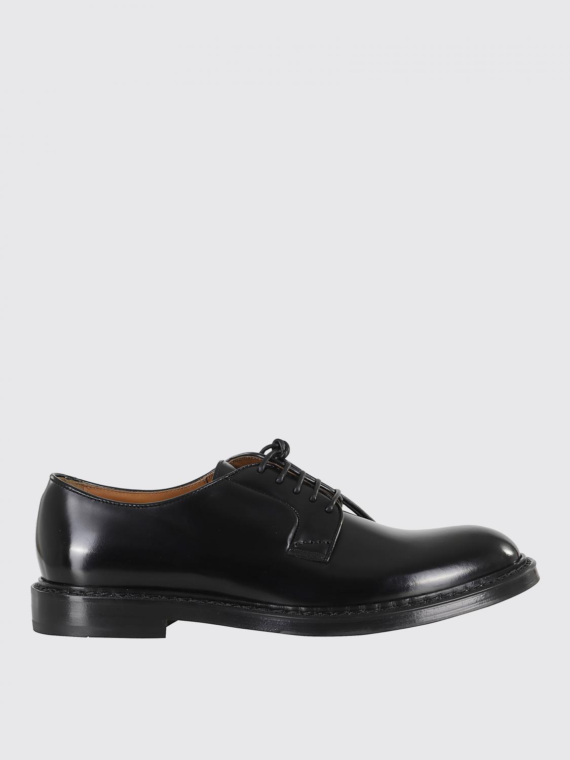 Doucal's Brushed Leather Derby Lace-up Shoes In Black