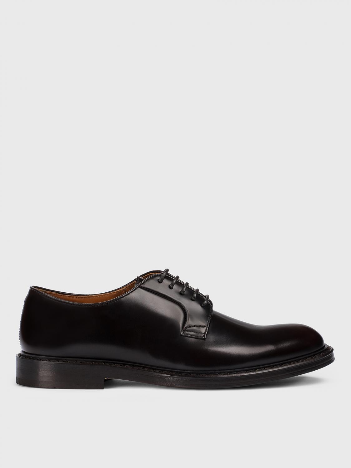 Doucal's Brushed Leather Derby Lace-up Shoes In Black