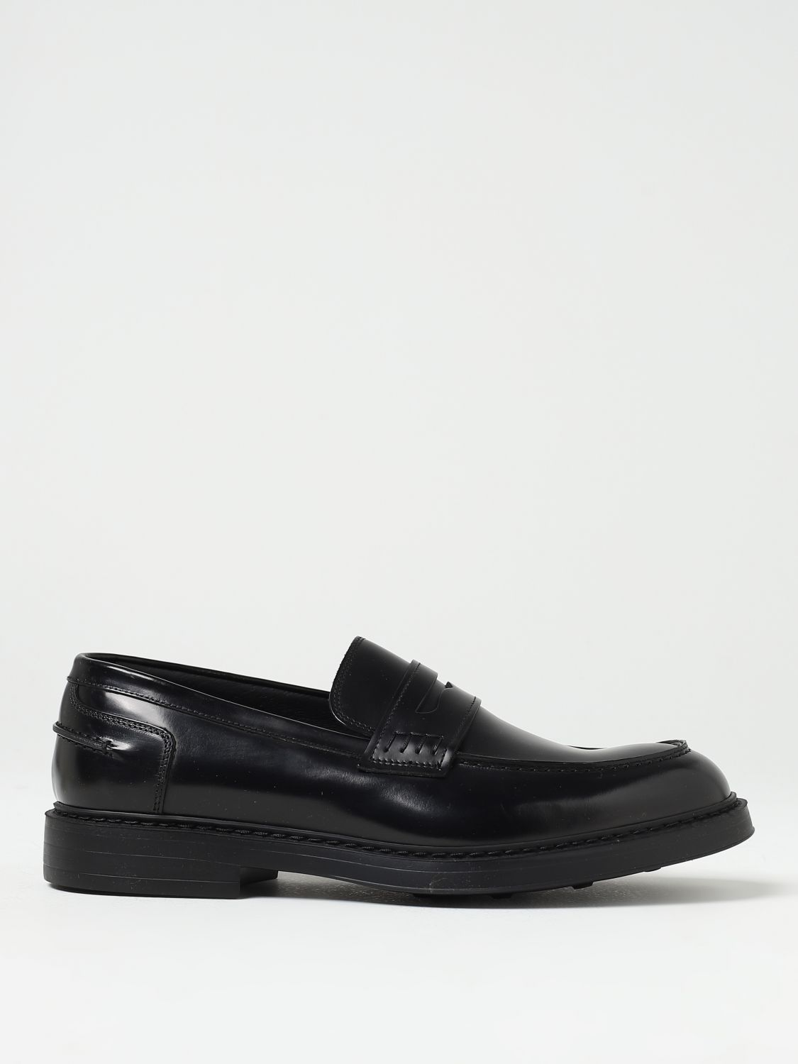 Doucal's Adler Black Slip-on Loafers In Smooth Leather Man In Black