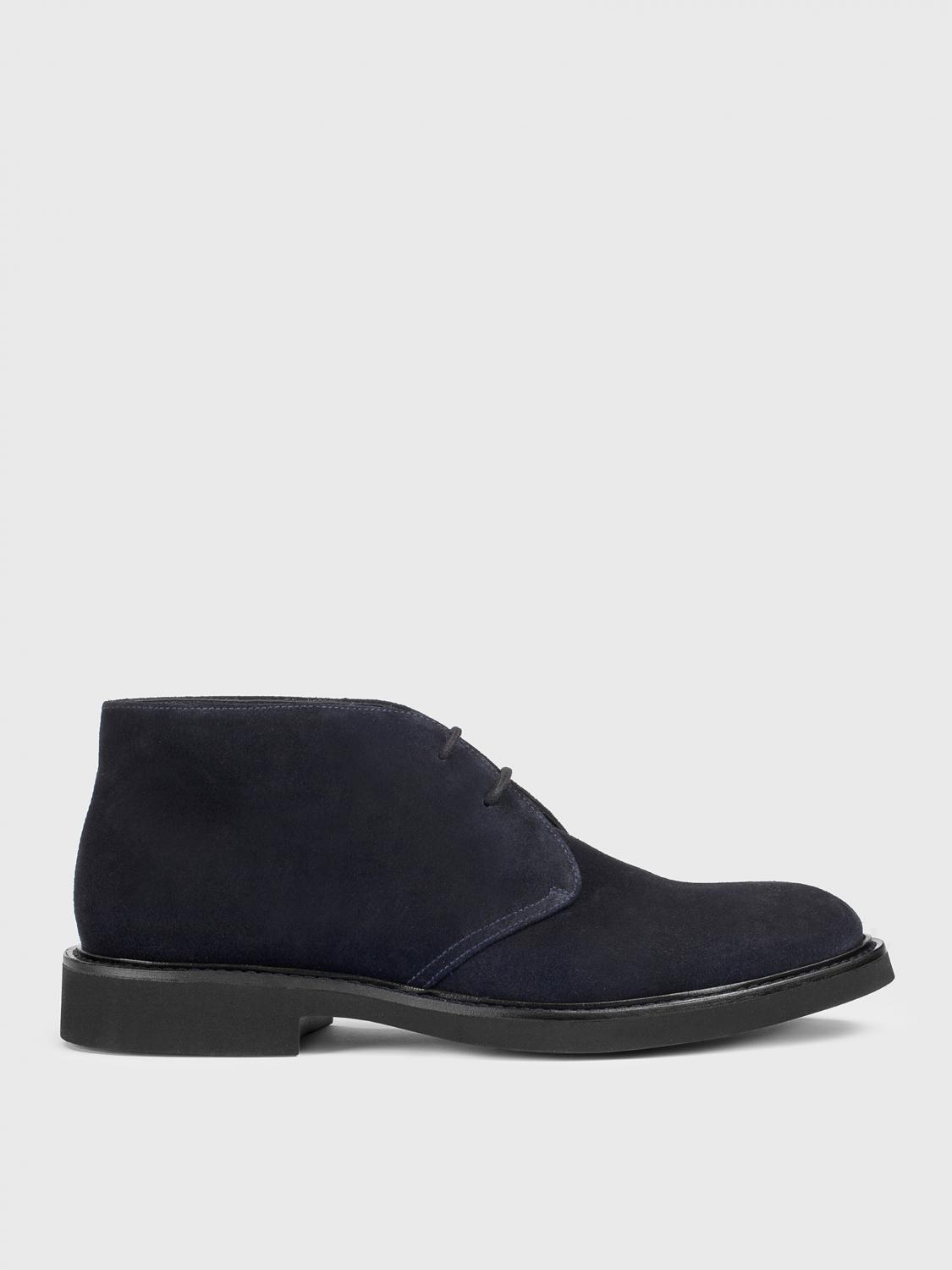 Doucal's Man Ankle Boots Midnight Blue Size 7 Leather In Blue