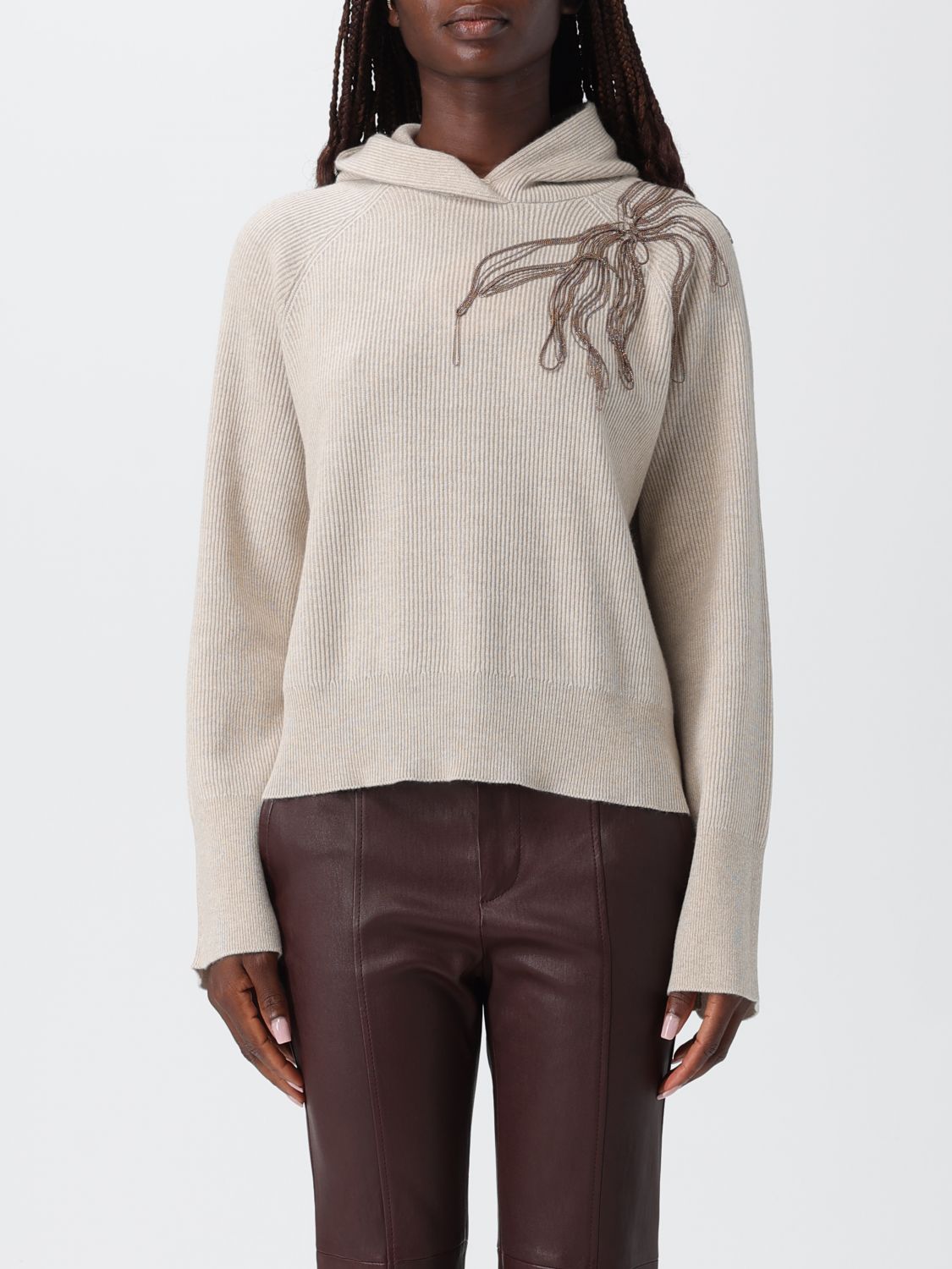 Brunello Cucinelli Cardigan  Woman Color Beige In Neutral