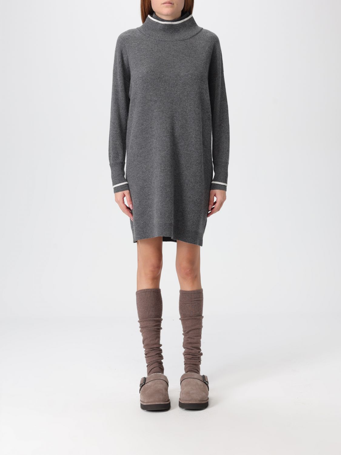 Brunello Cucinelli Dress  Woman Color Grey In Multi
