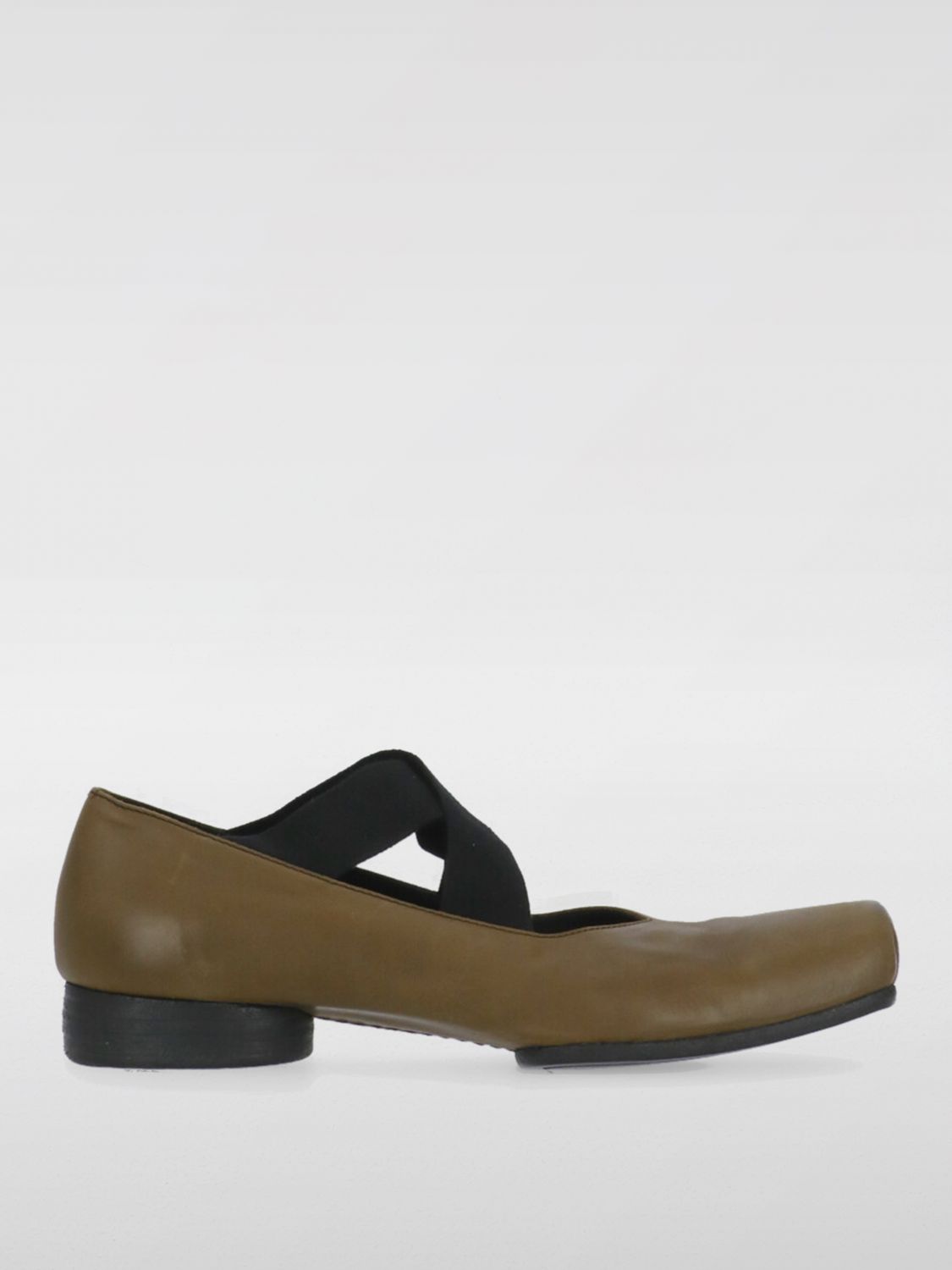 Uma Wang Brown Smooth Leather Ballet Shoes In Brown