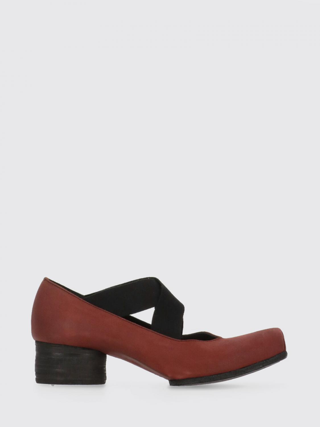 Uma Wang Block Heel Round Toe Pumps In Burgundy