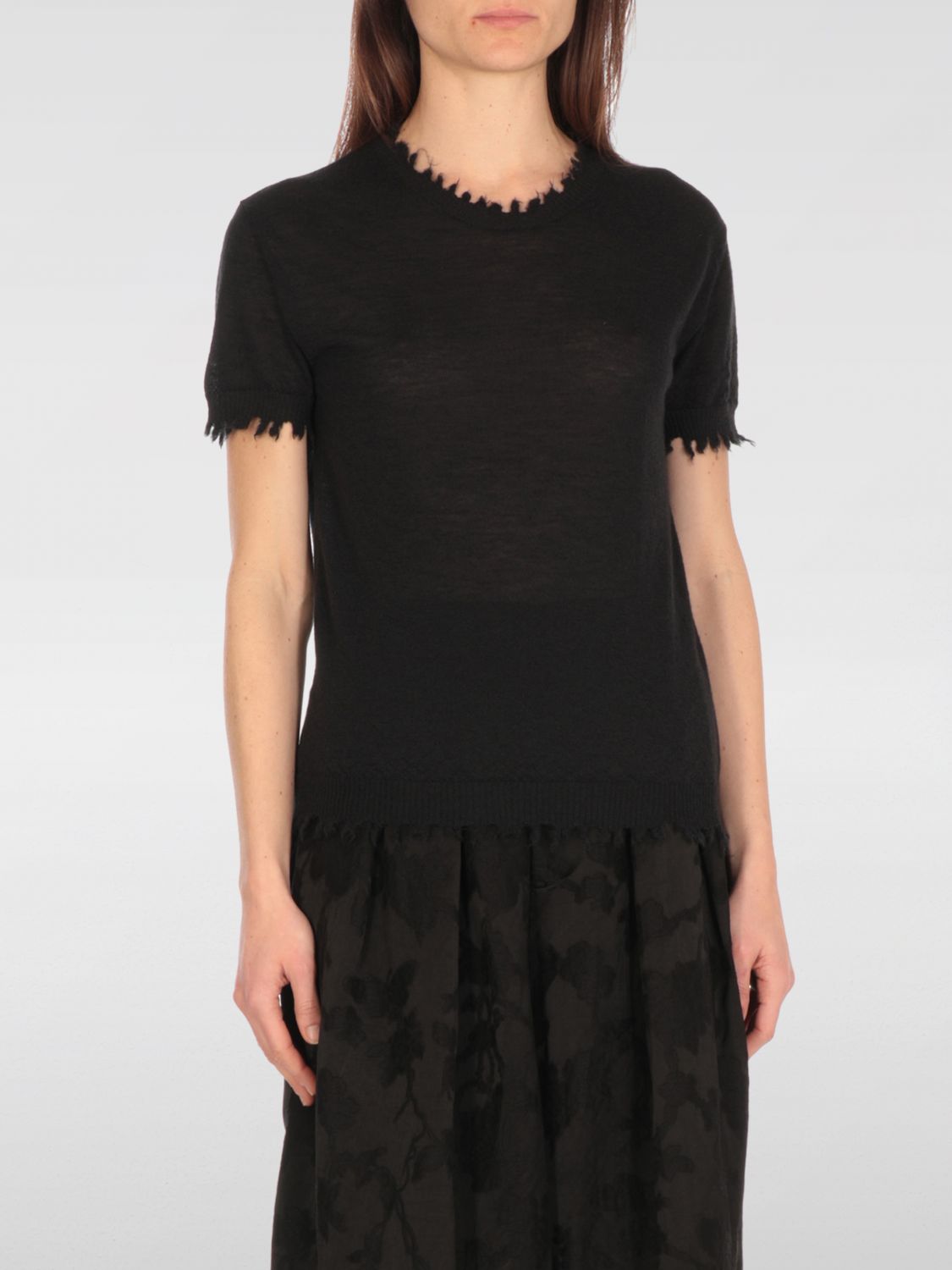 Uma Wang Sleeveless Cashmere Sweater Ripped Edges In Black