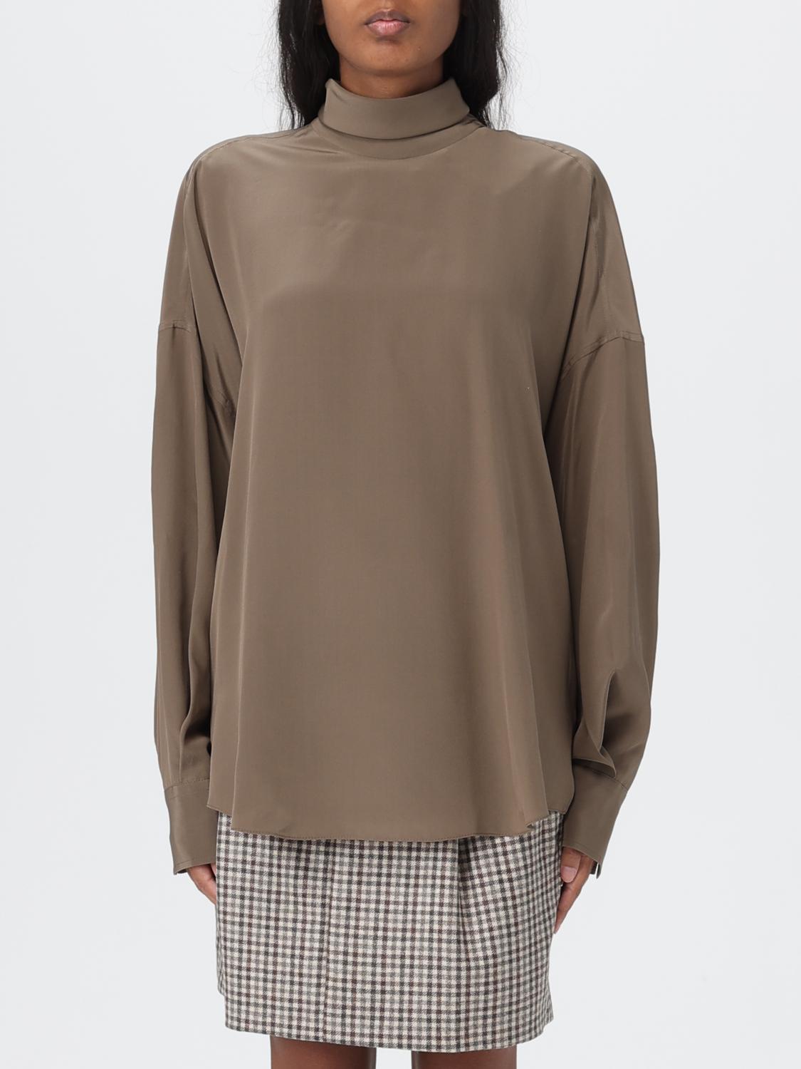 Brunello Cucinelli Silk Blouse In Brown