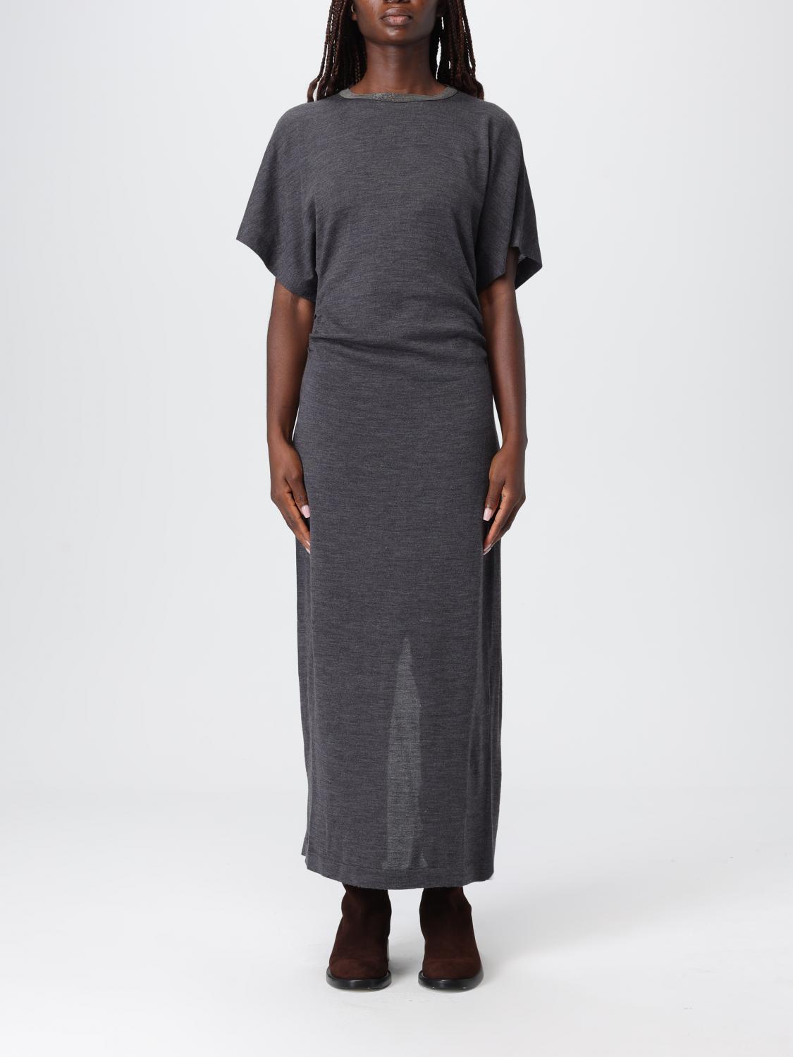 Brunello Cucinelli Dress Woman Color Grey In Gray