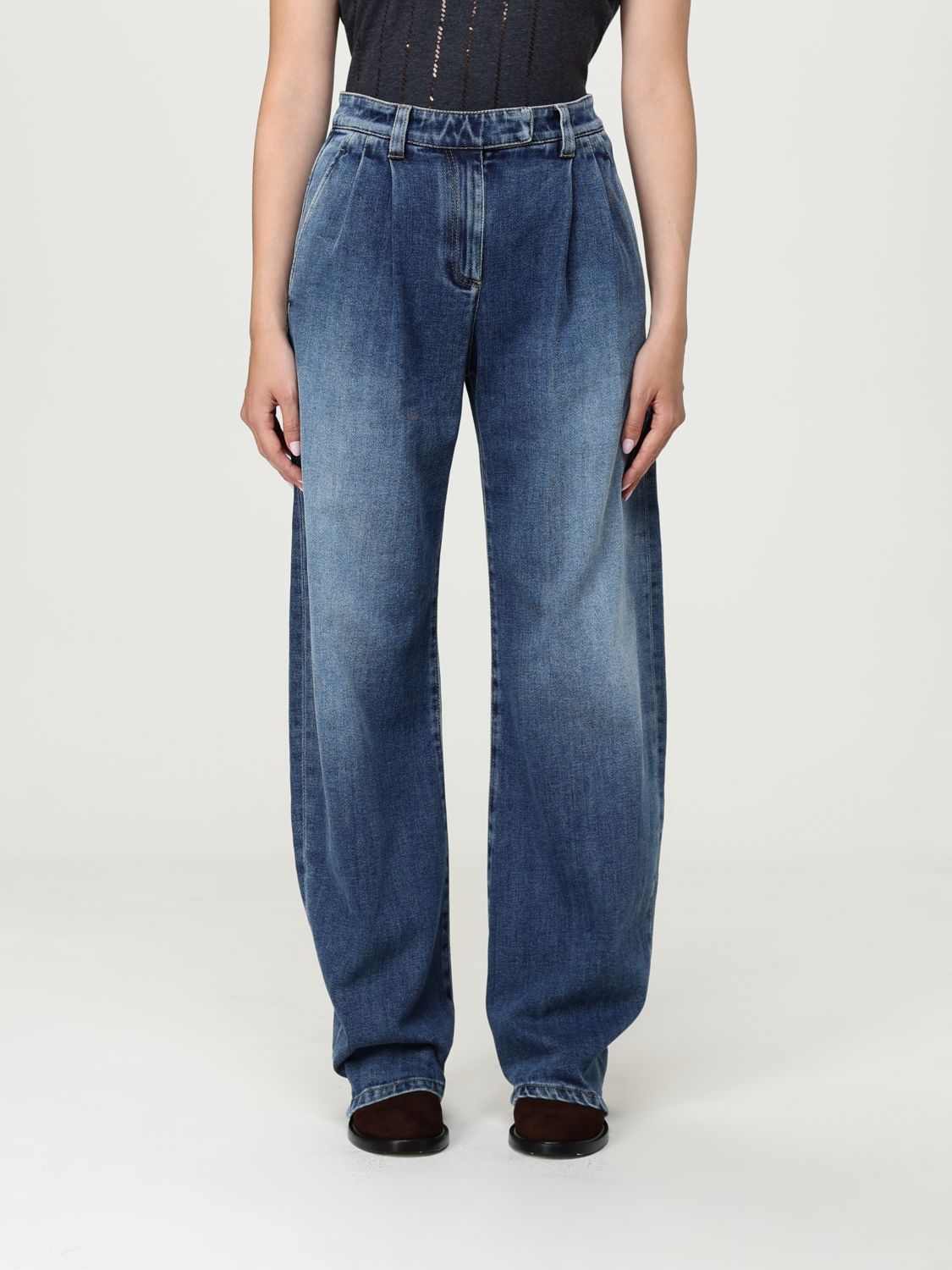 Brunello Cucinelli Mid-rise Wide-leg Jeans In Blue