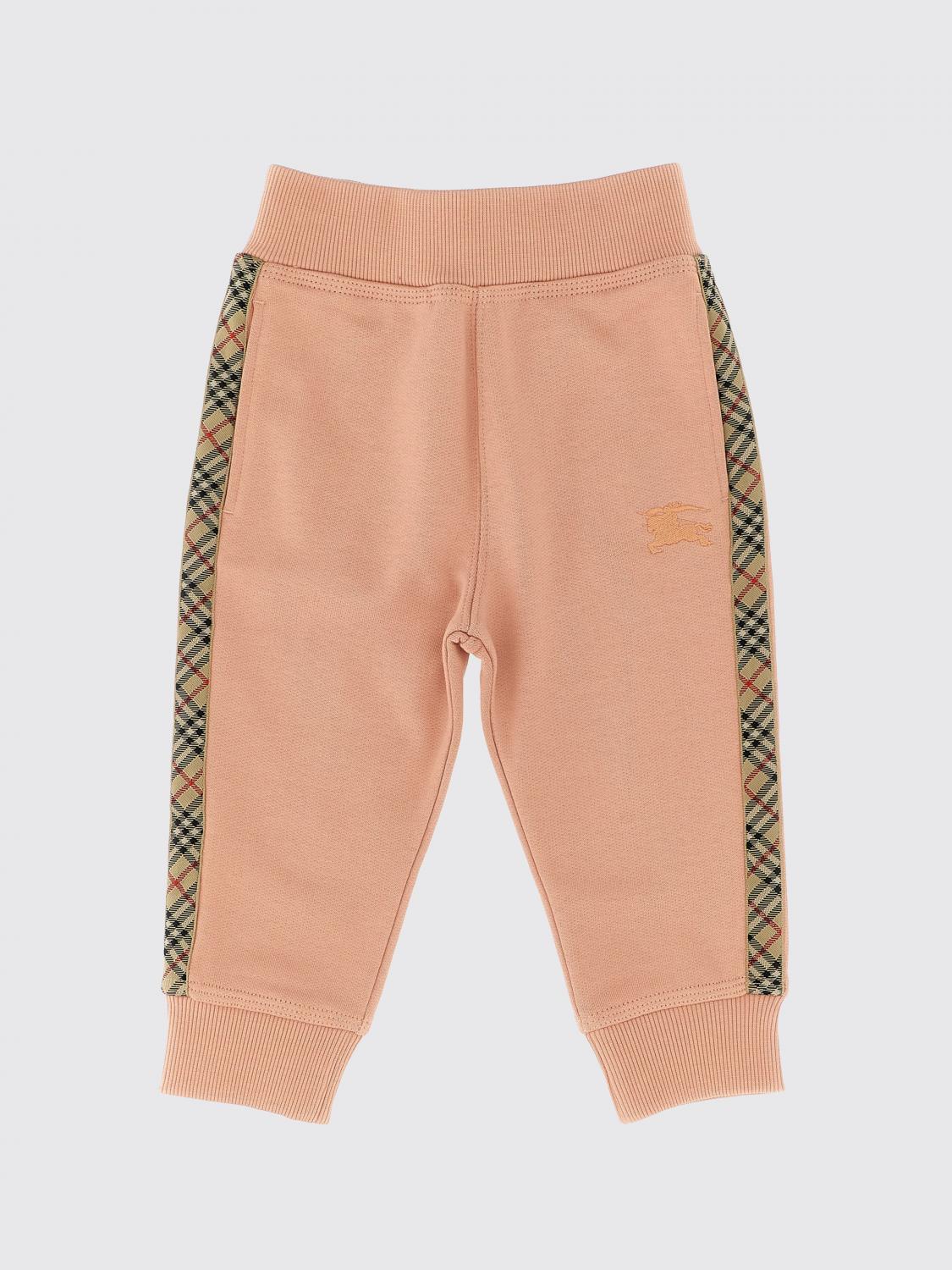 Burberry Slipper Pink Jackson Check Cotton-jersey Jogging Bottoms 6 Months - In Pink