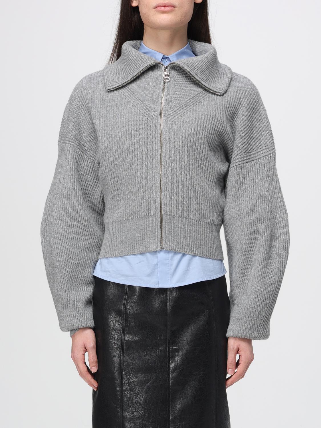 Sportmax Grey Zip-up Cardigan In Wool And Cashmere In Gray