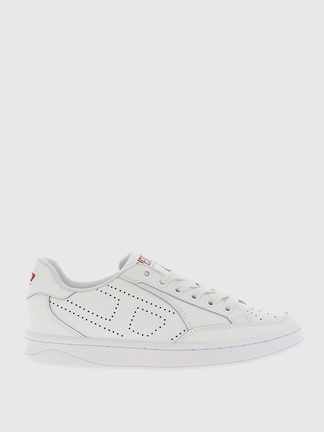 Diesel Low-top Sneakers With Perforated Design And Rubber Sole In White
