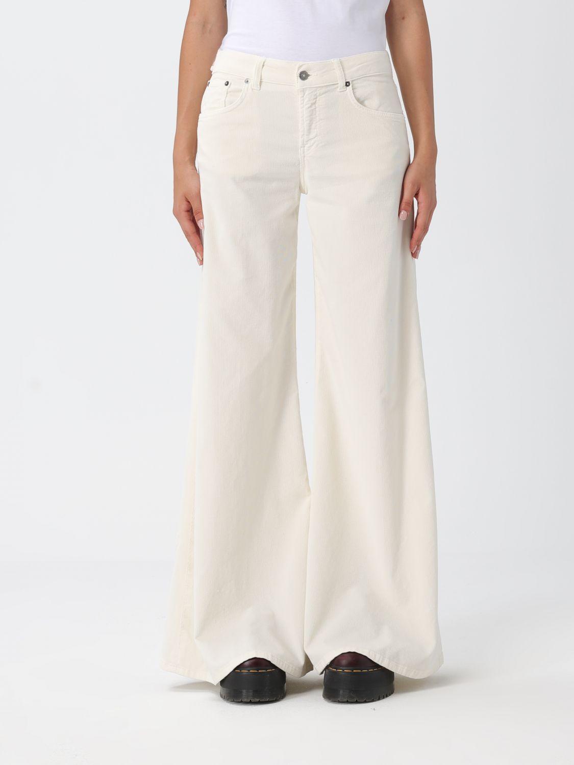 Dondup High-waisted Wide-leg Marlen Pants In Animal Print