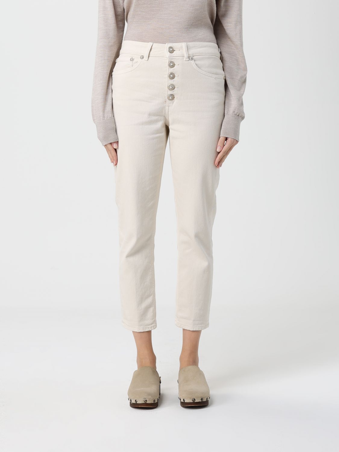 Dondup Jeans Woman Color Beige In Neutral