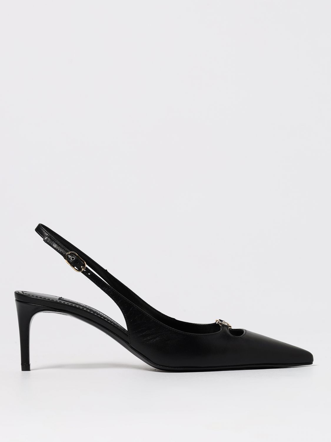Dolce & Gabbana Pointed Toe Slingback High Heel Sandals In Black