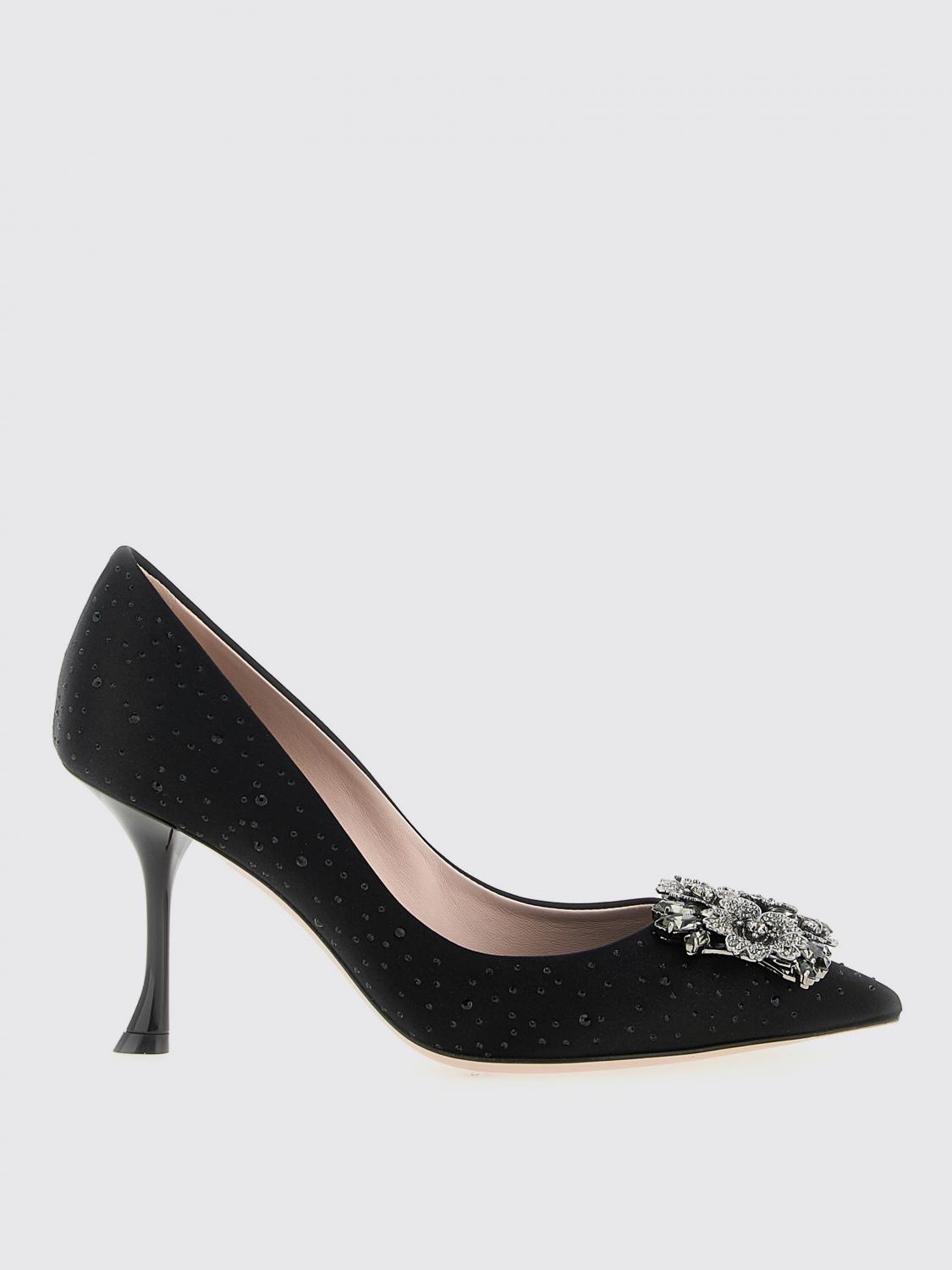 Roger Vivier Satin Embellished Rv Bouquet Strass Buckle Pumps 85 In Black