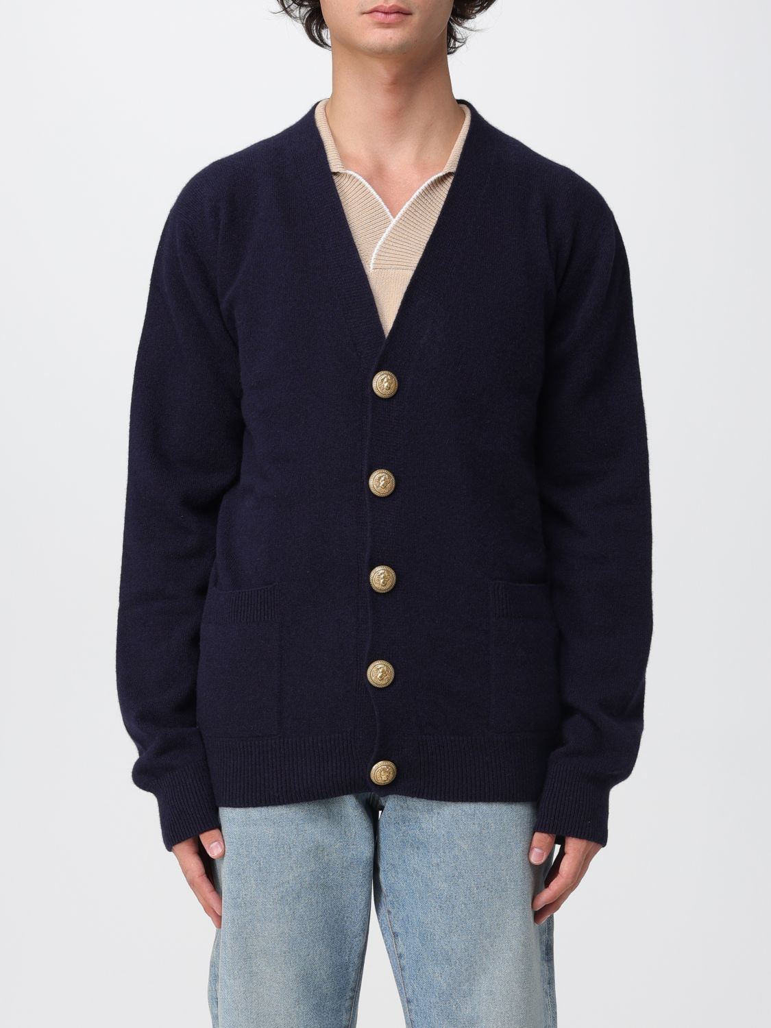 Sweater BALMAIN Men color Blue Sweater BALMAIN Men color Blue