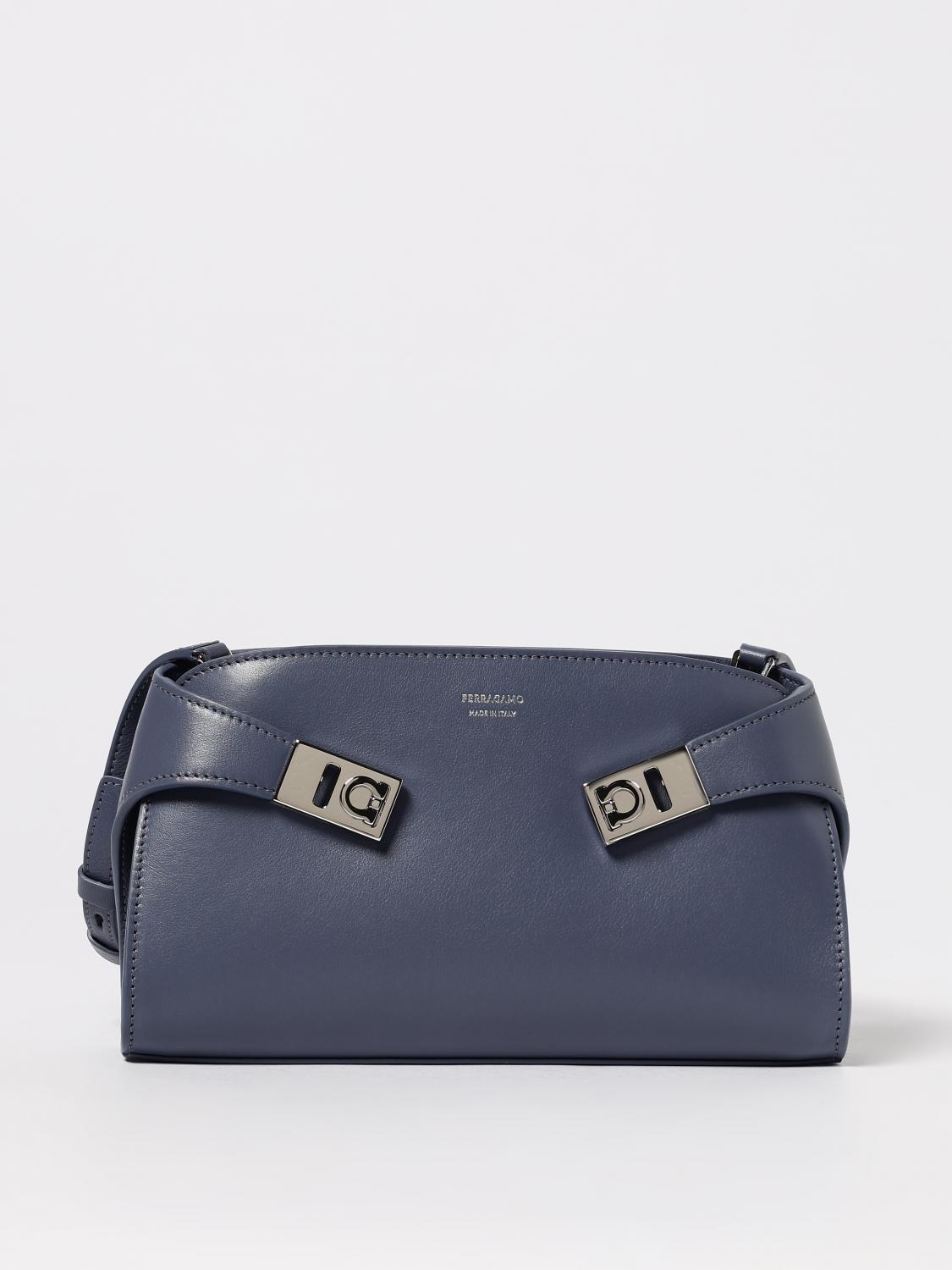 Ferragamo Mini Hug Logo-plaque Cross Body Bag In Blue