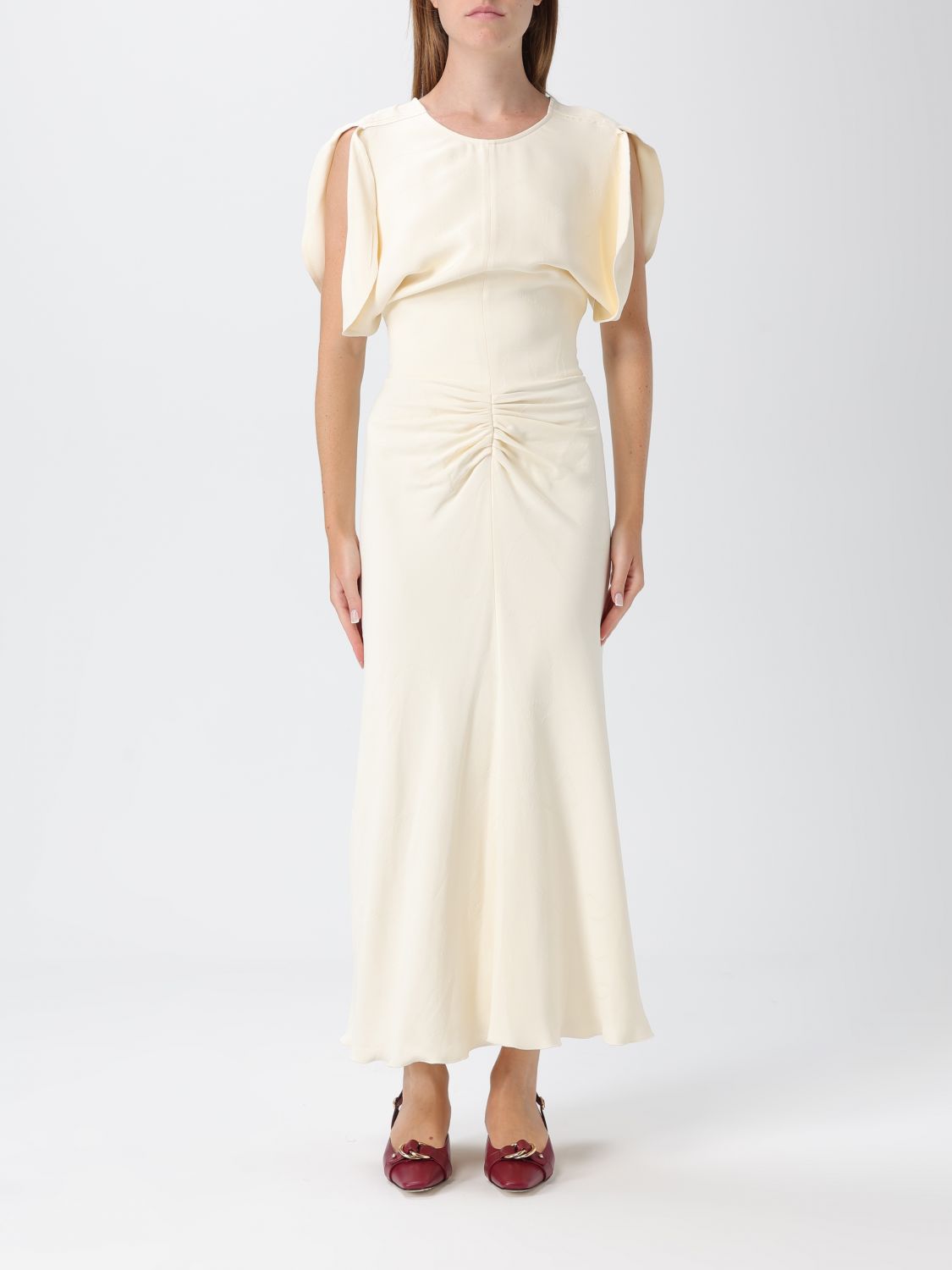 Victoria Beckham Dress Victoria  Woman Color White In Multi