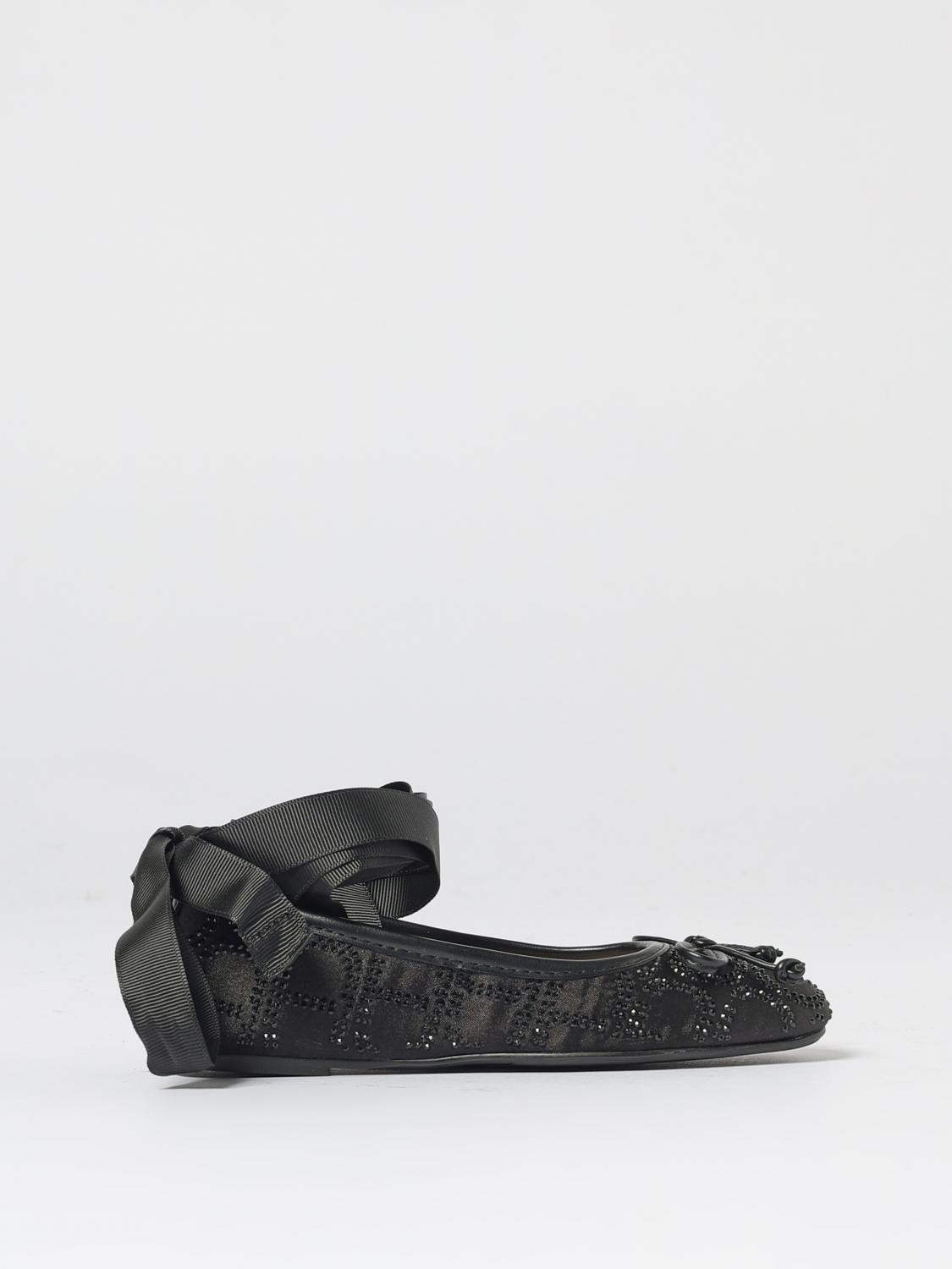 Twinset Crystal-embellished Ballet Flats In Black