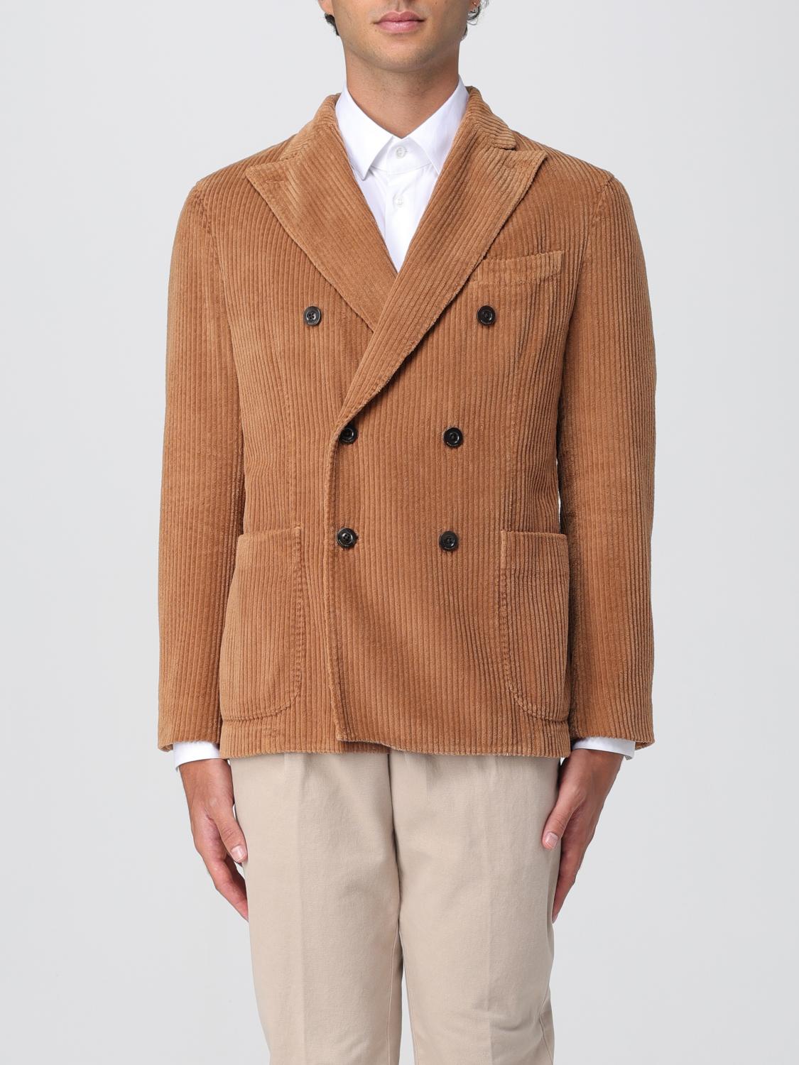 Boglioli Velvet Double-breasted Jacket In Brown