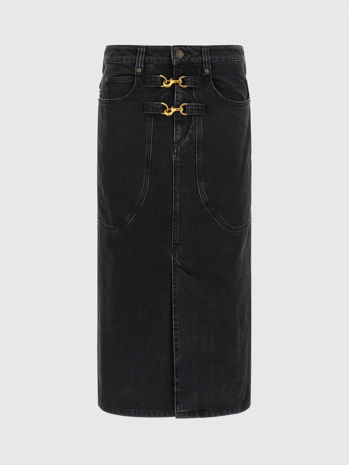 Isabel Marant 'pavina' Denim Midi Skirt In Animal Print