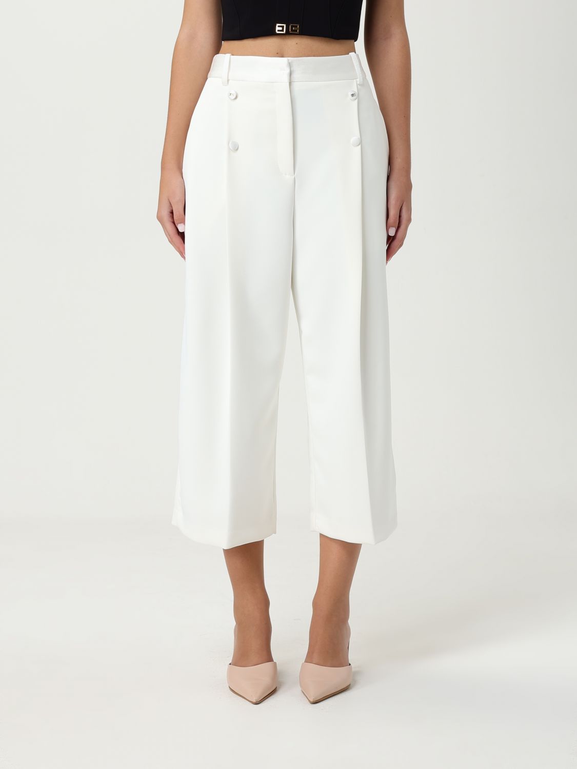 Elisabetta Franchi Pants  Woman Color Ivory In White