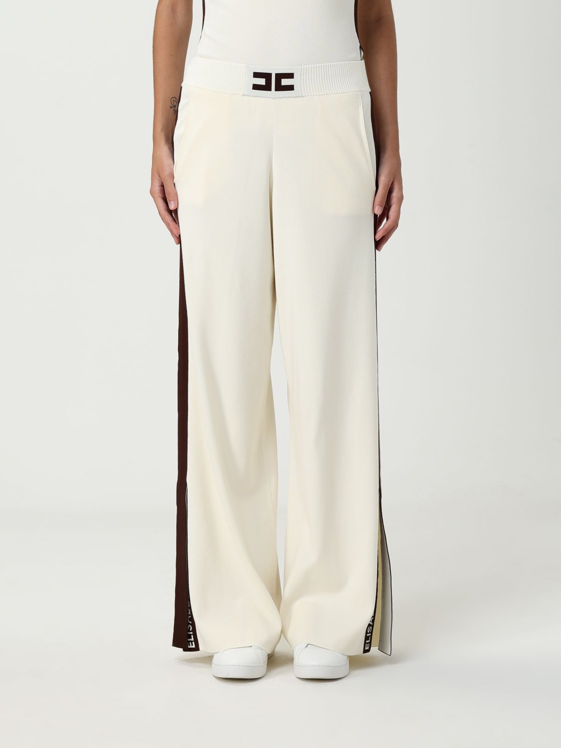 Elisabetta Franchi Pants Woman Color White In White