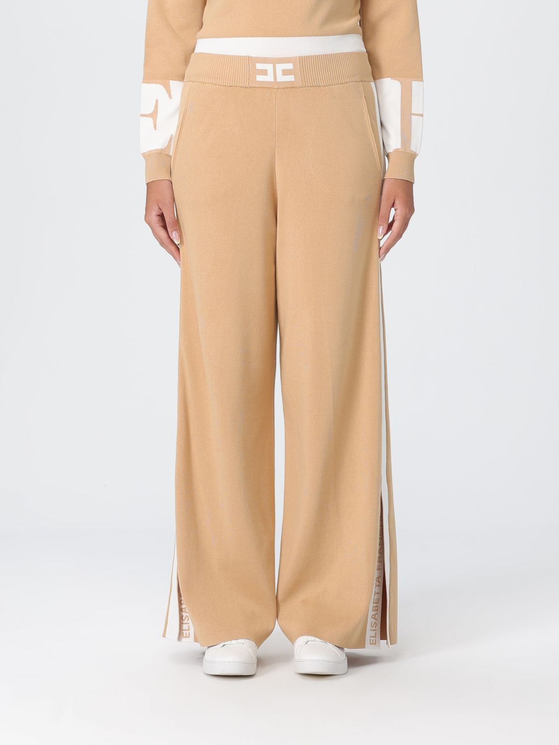Elisabetta Franchi Tricot Trousers In White