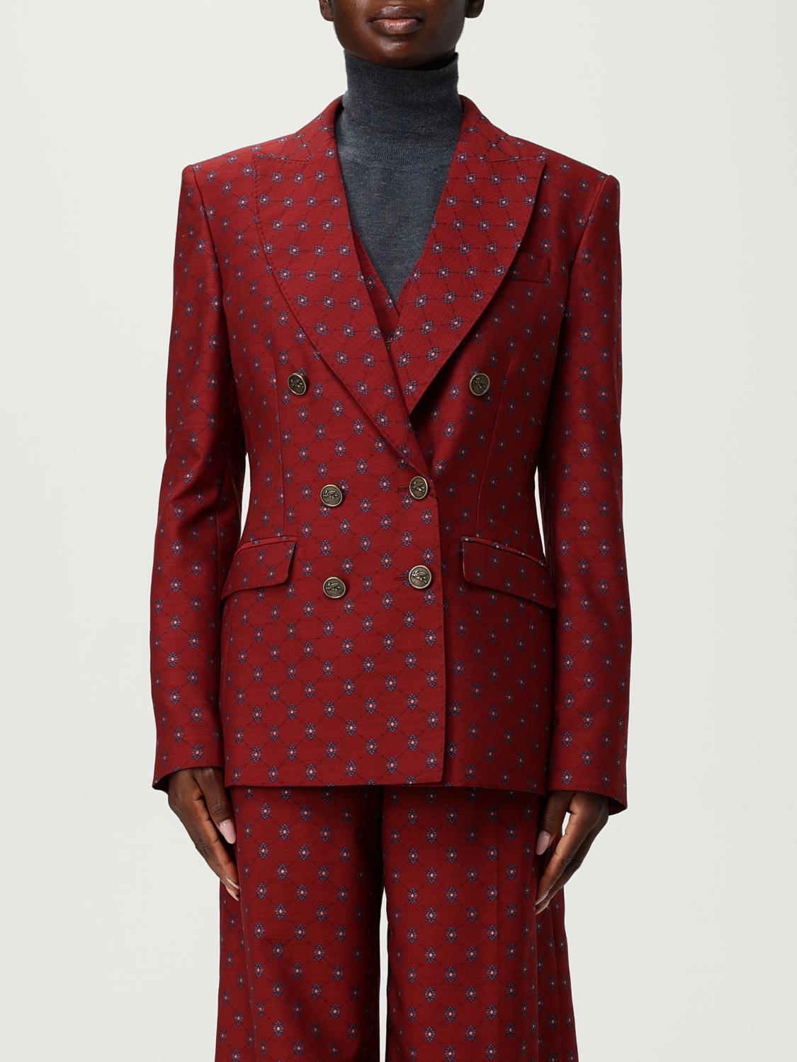 Etro Blazer  Woman Color Burgundy In Burgundy