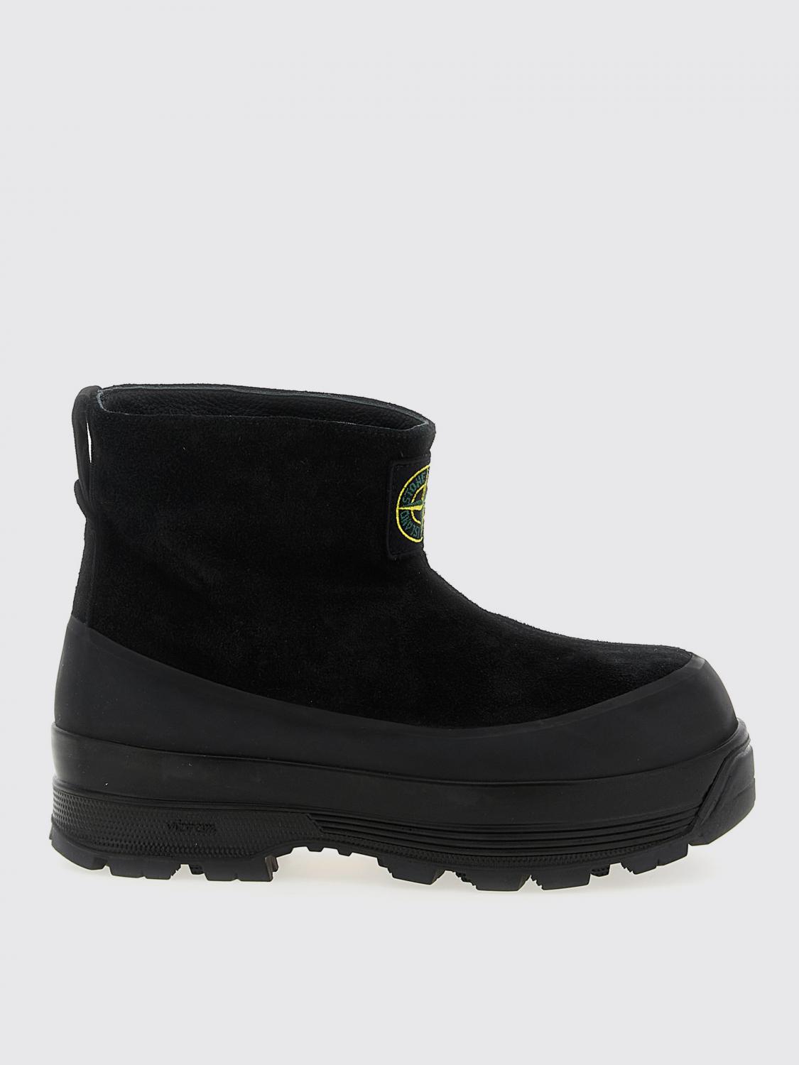Stone Island Ankle Boot With Vibram Sole For Shock Absorption In Black