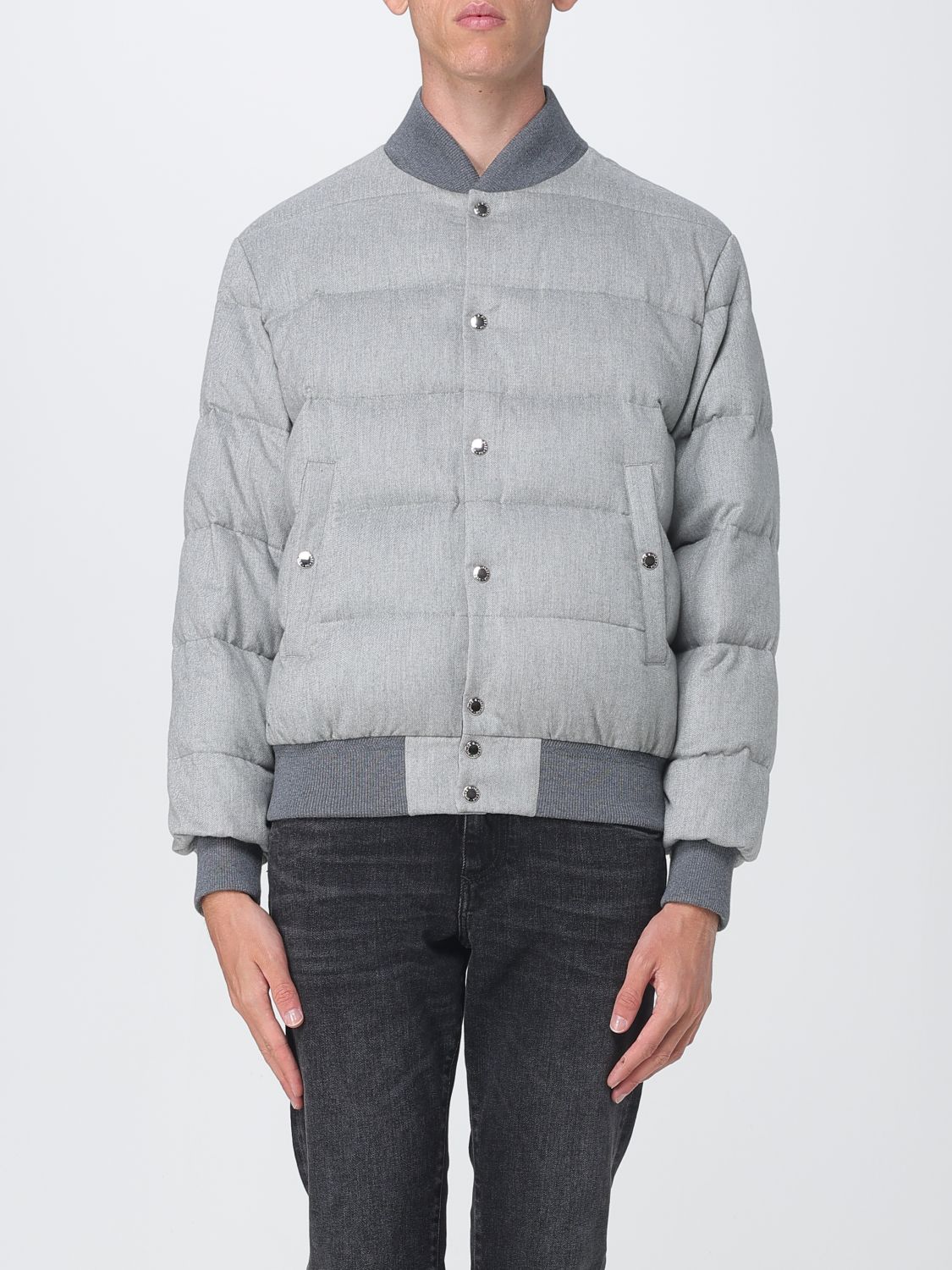 Dolce & Gabbana Reversible Flannel Outerwear Bomber Jackets Grey In Gray