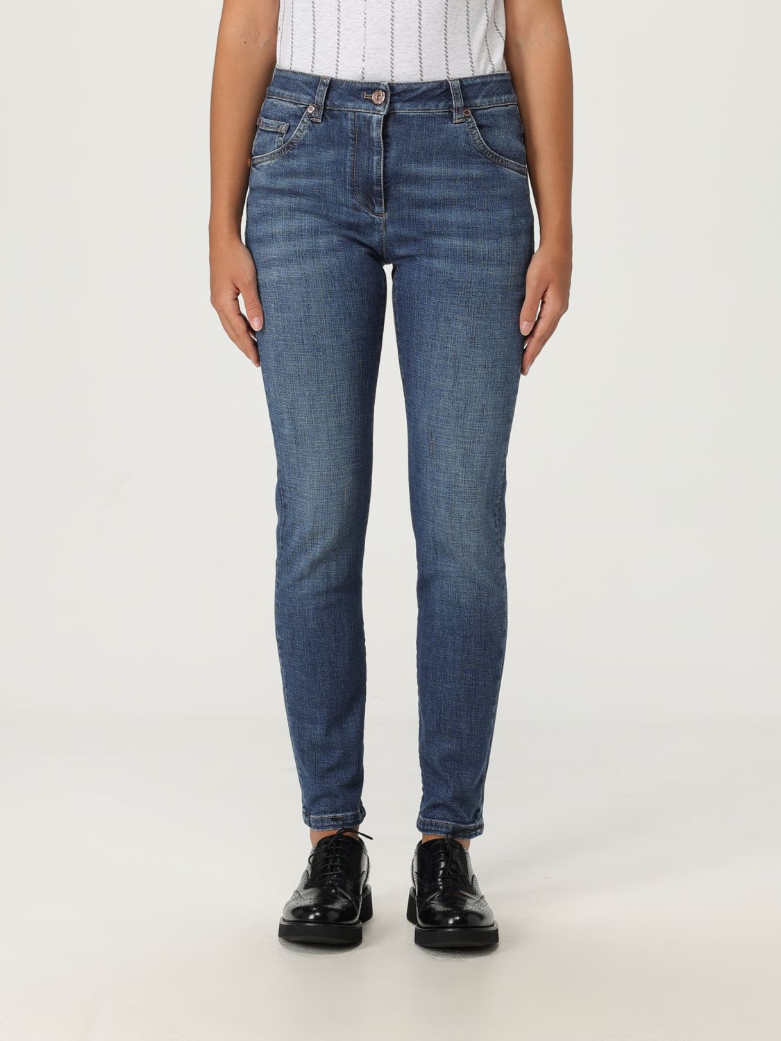 Brunello Cucinelli Jeans  Woman Color Denim In Blue