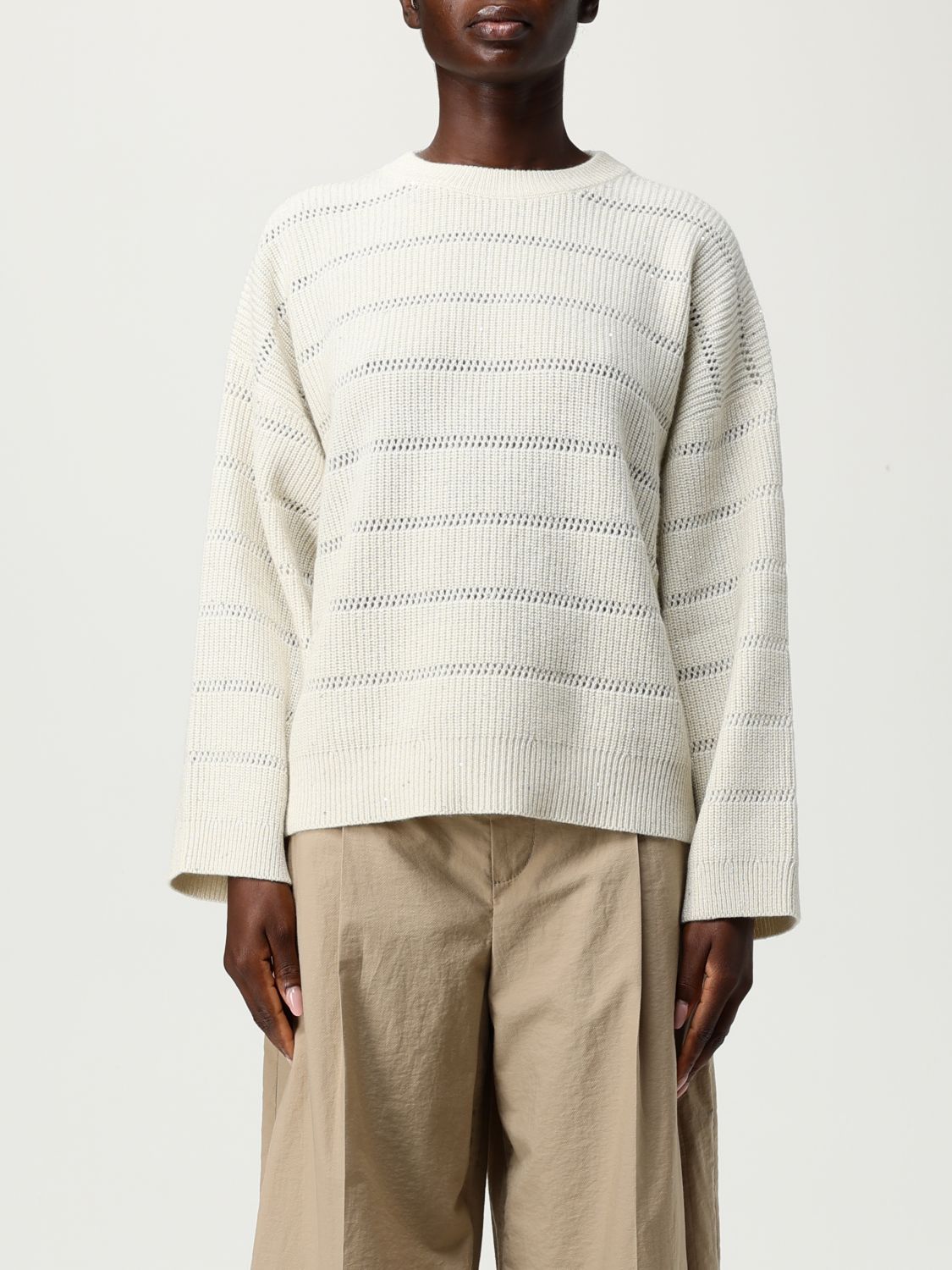 Brunello Cucinelli Sweater  Woman Color Beige In Neutral